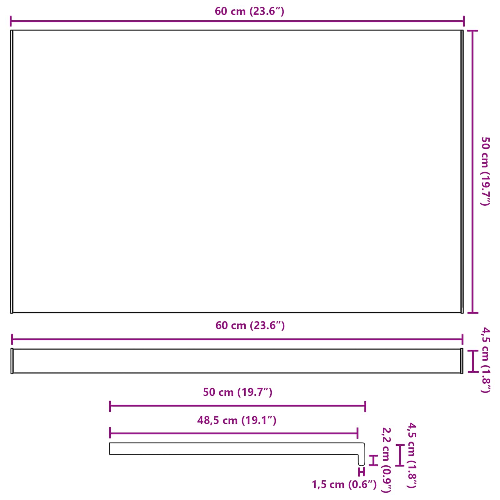 Prozorska klupčica Mramorna tekstura 60 x 50 x 4,5 cm PVC
