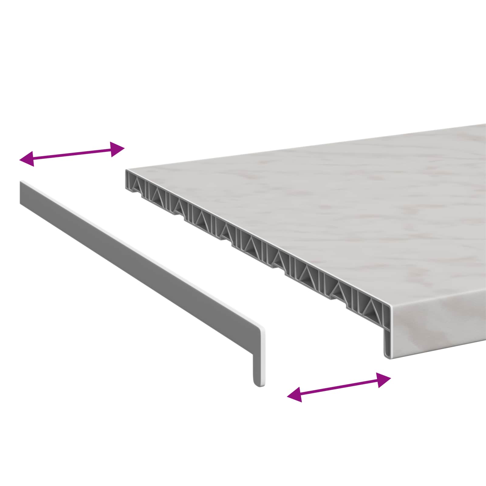 Prozorska klupčica Mramorna tekstura 80 x 50 x 4,5 cm PVC