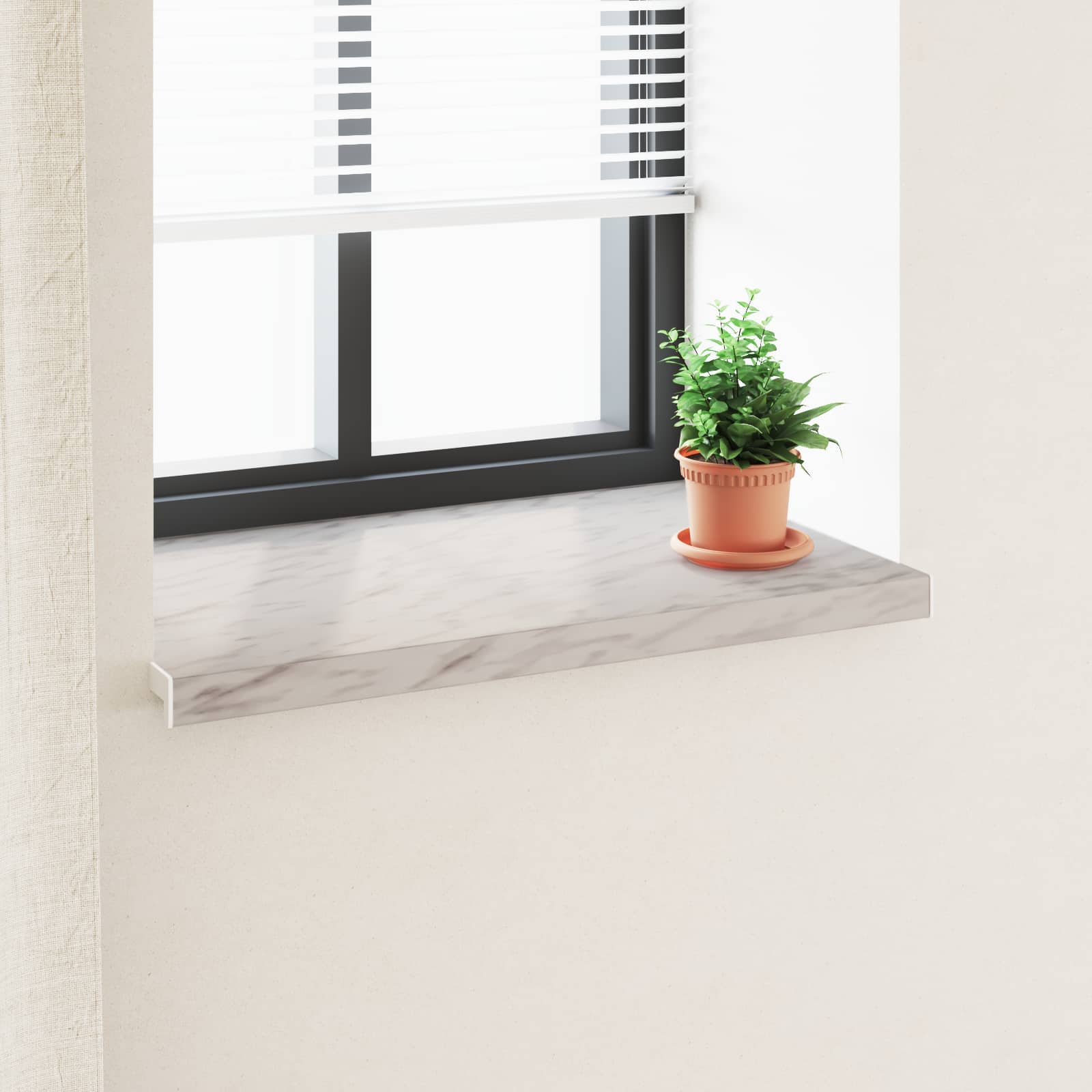 Prozorska klupčica Mramorna tekstura 100 x 50 x 4,5 cm PVC