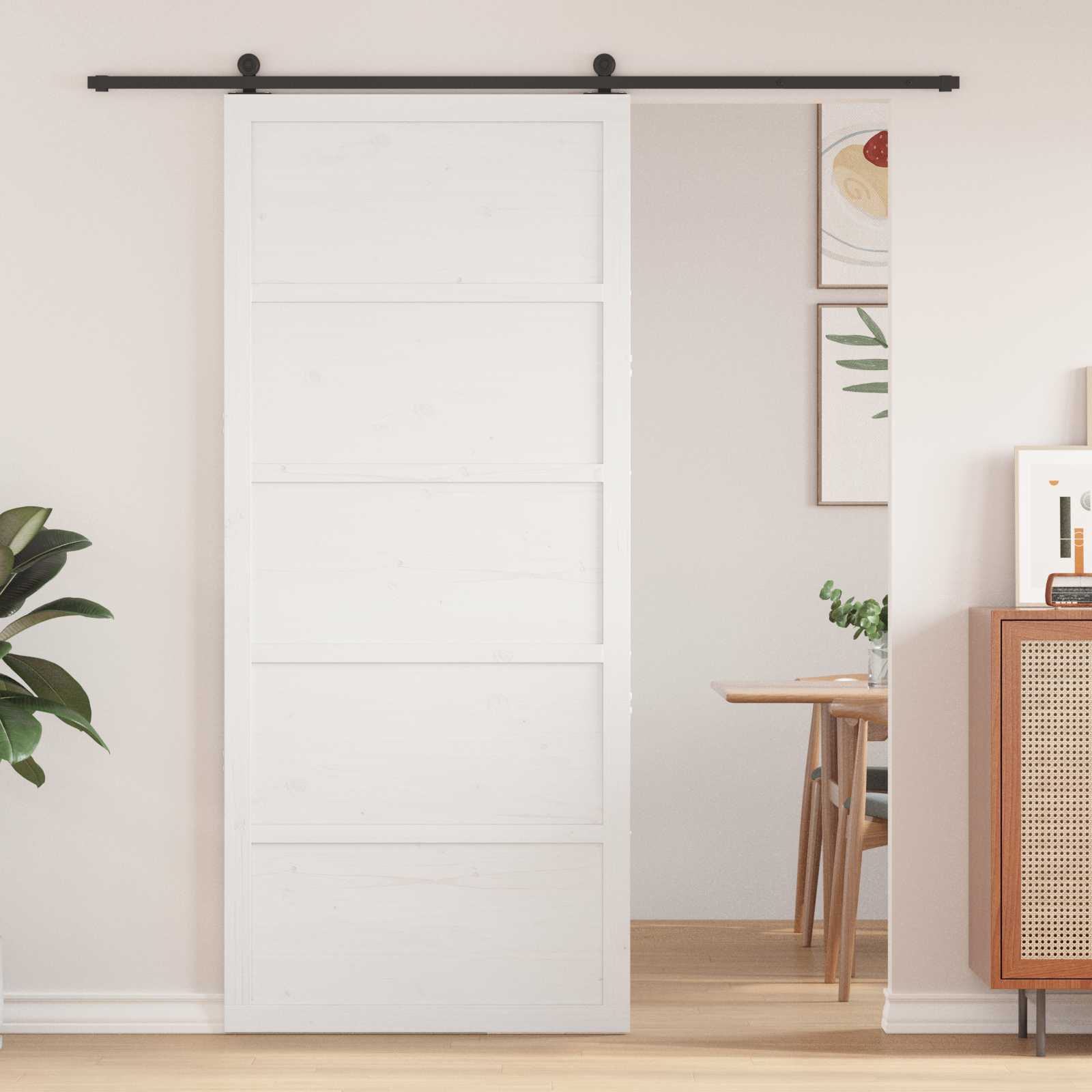 Vrata staje Bijela 100 x 2,5 x 208 cm Masivna borovina