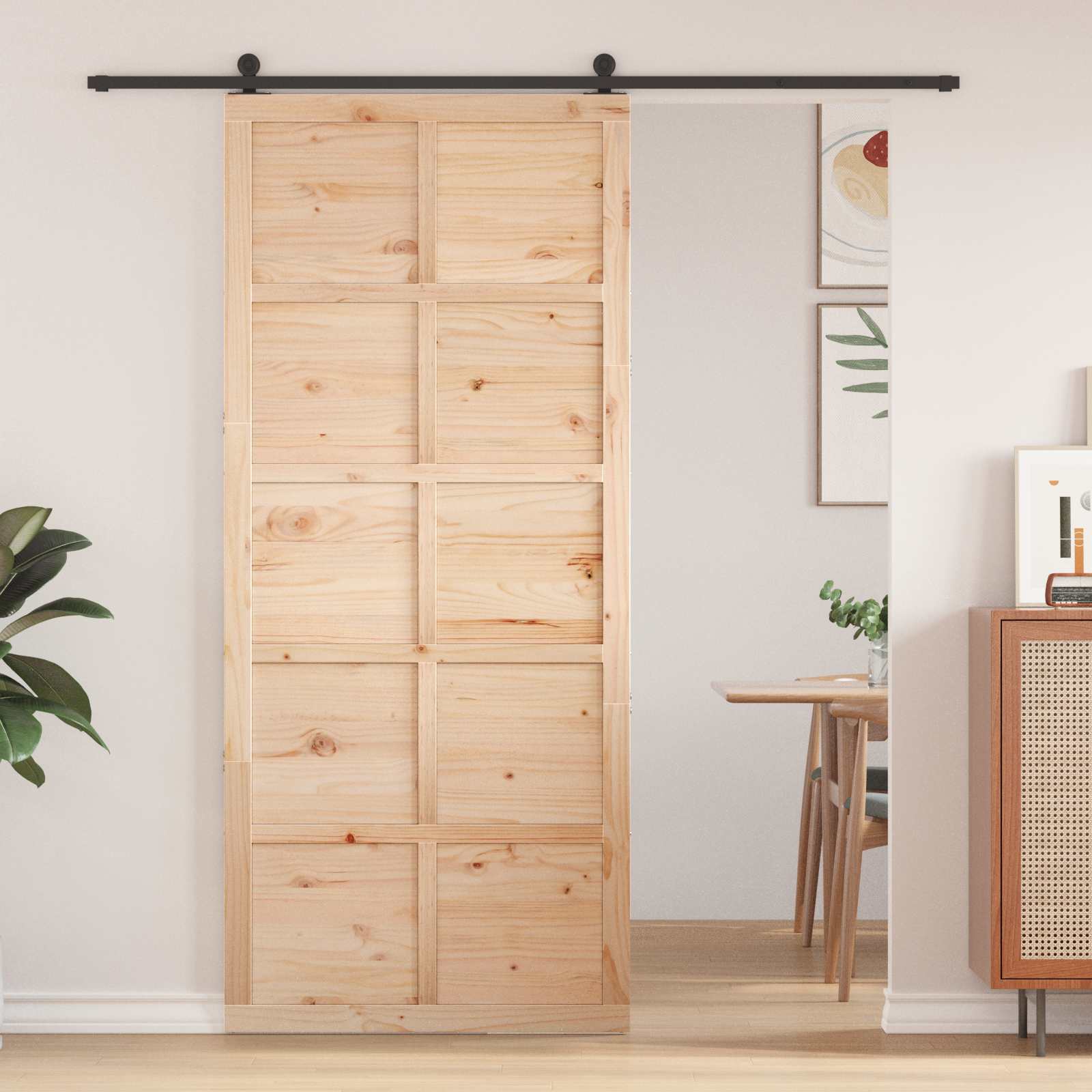 Vrata staje Prirodna 100 x 2,5 x 208 cm Masivna borovina