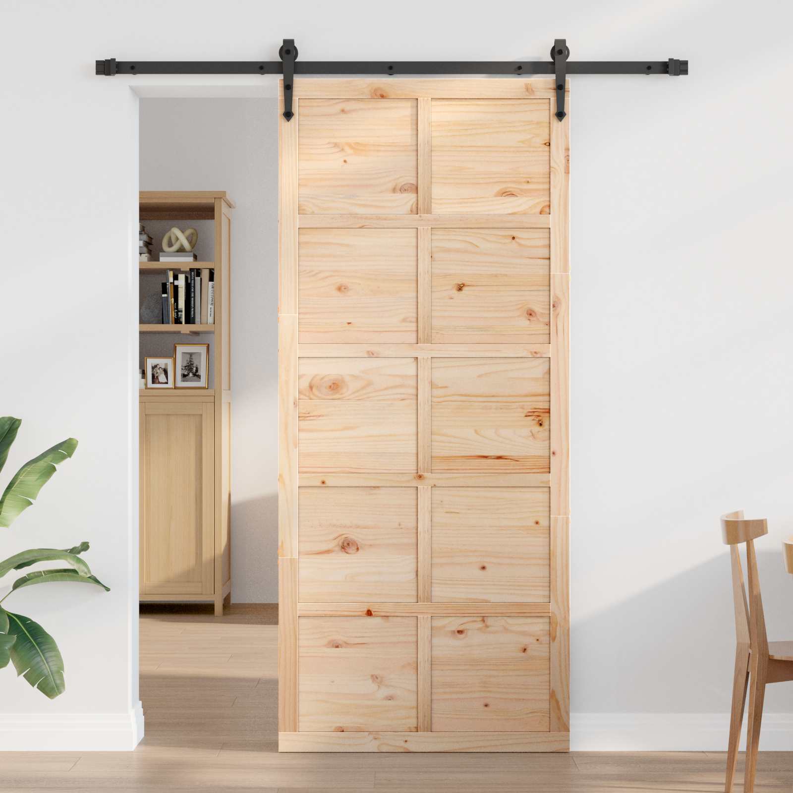 Vrata staje Prirodna 90 x 2,5 x 208 cm Masivna borovina