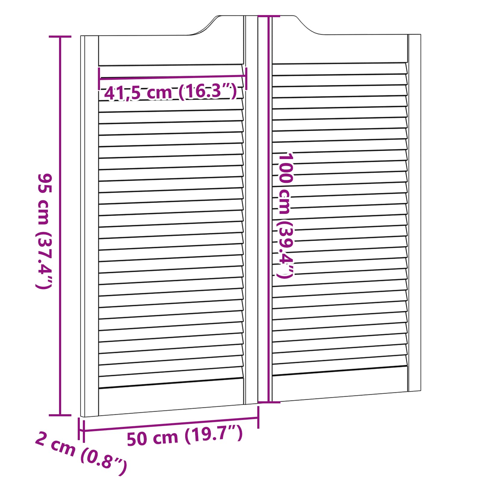 Vrata na rasklapanje 2 pcs Prirodna Masivna borovina