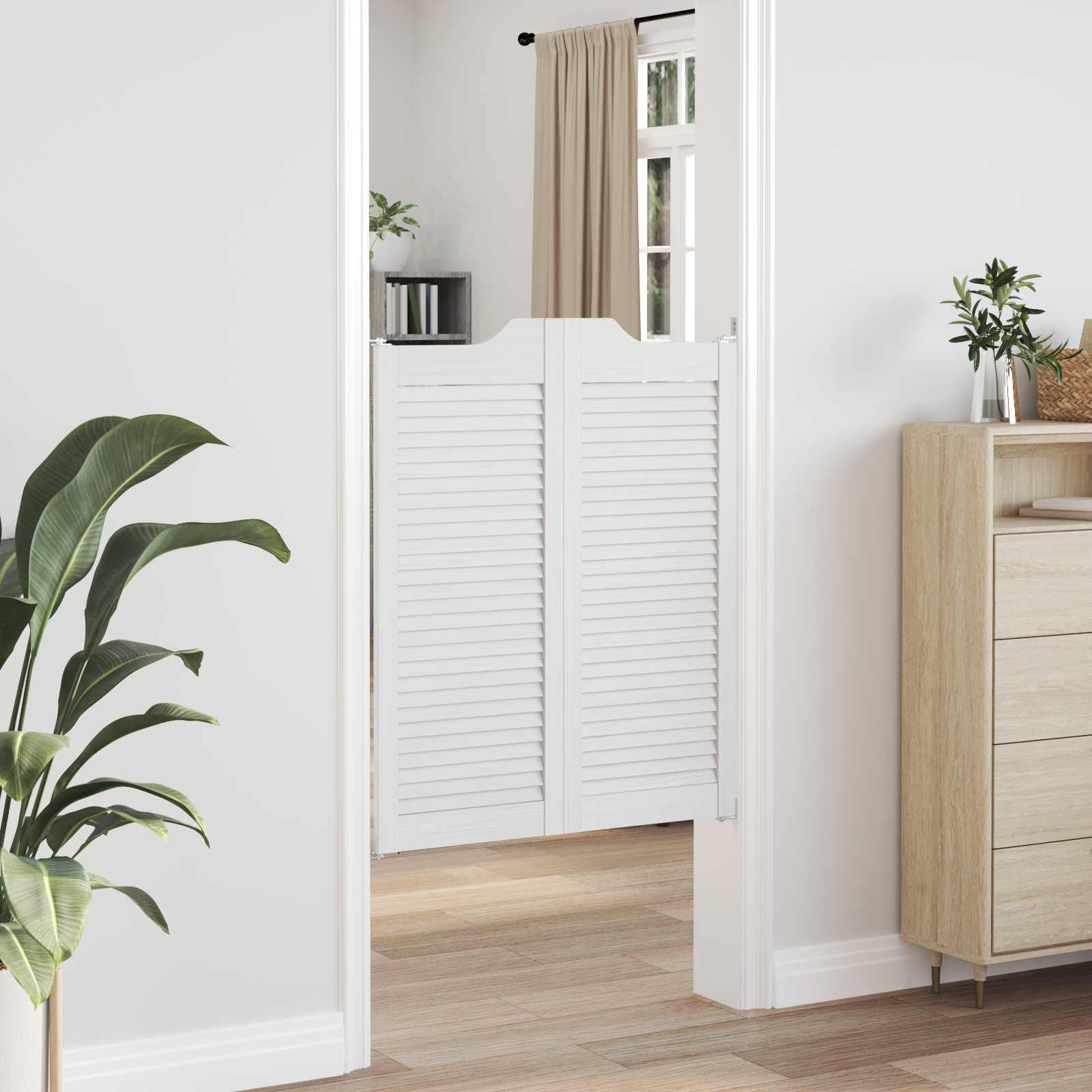Vrata na rasklapanje 2 pcs Bijela Masivna borovina