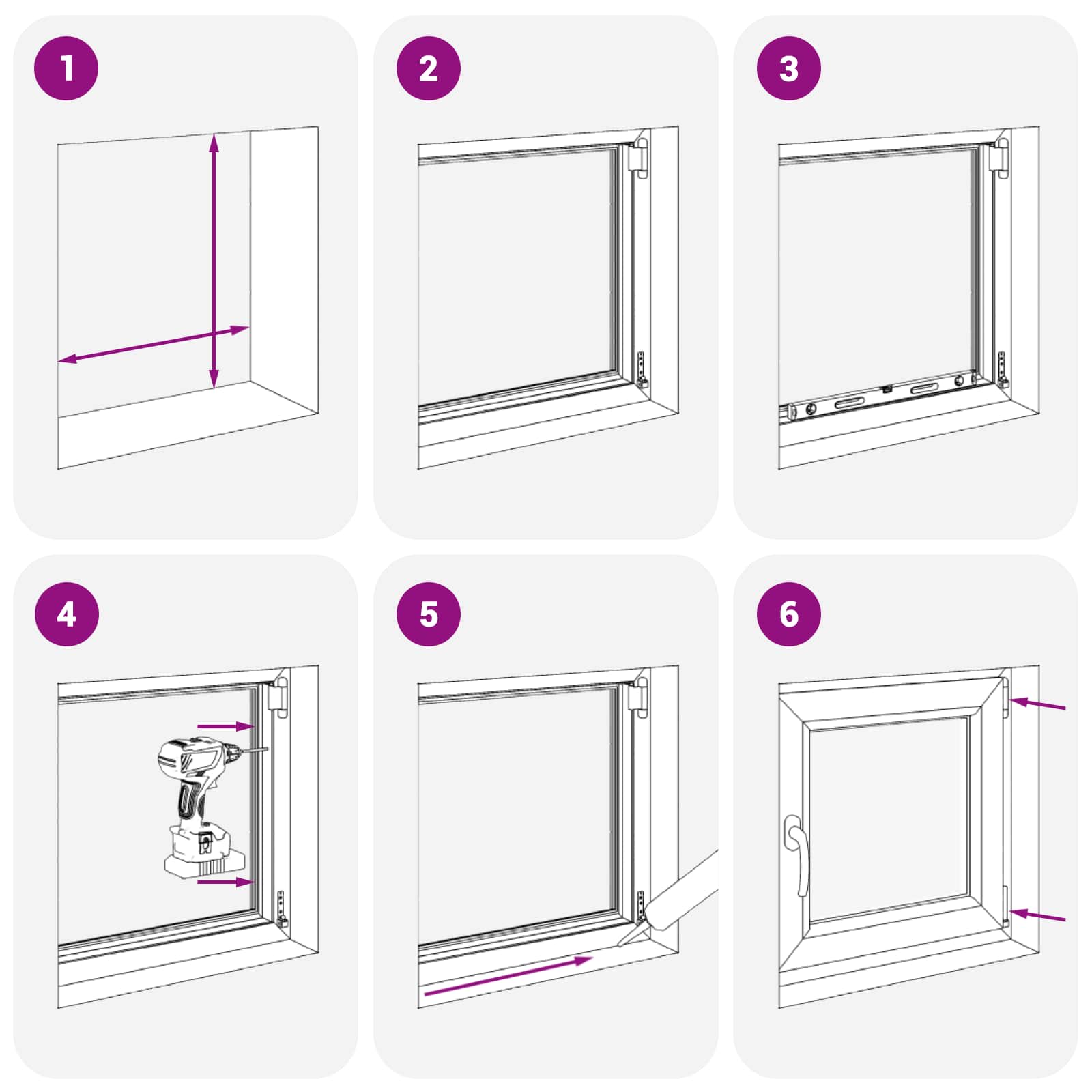 Prozor za podrum RISOR 50 x 50 cm PVC i staklo Bijela