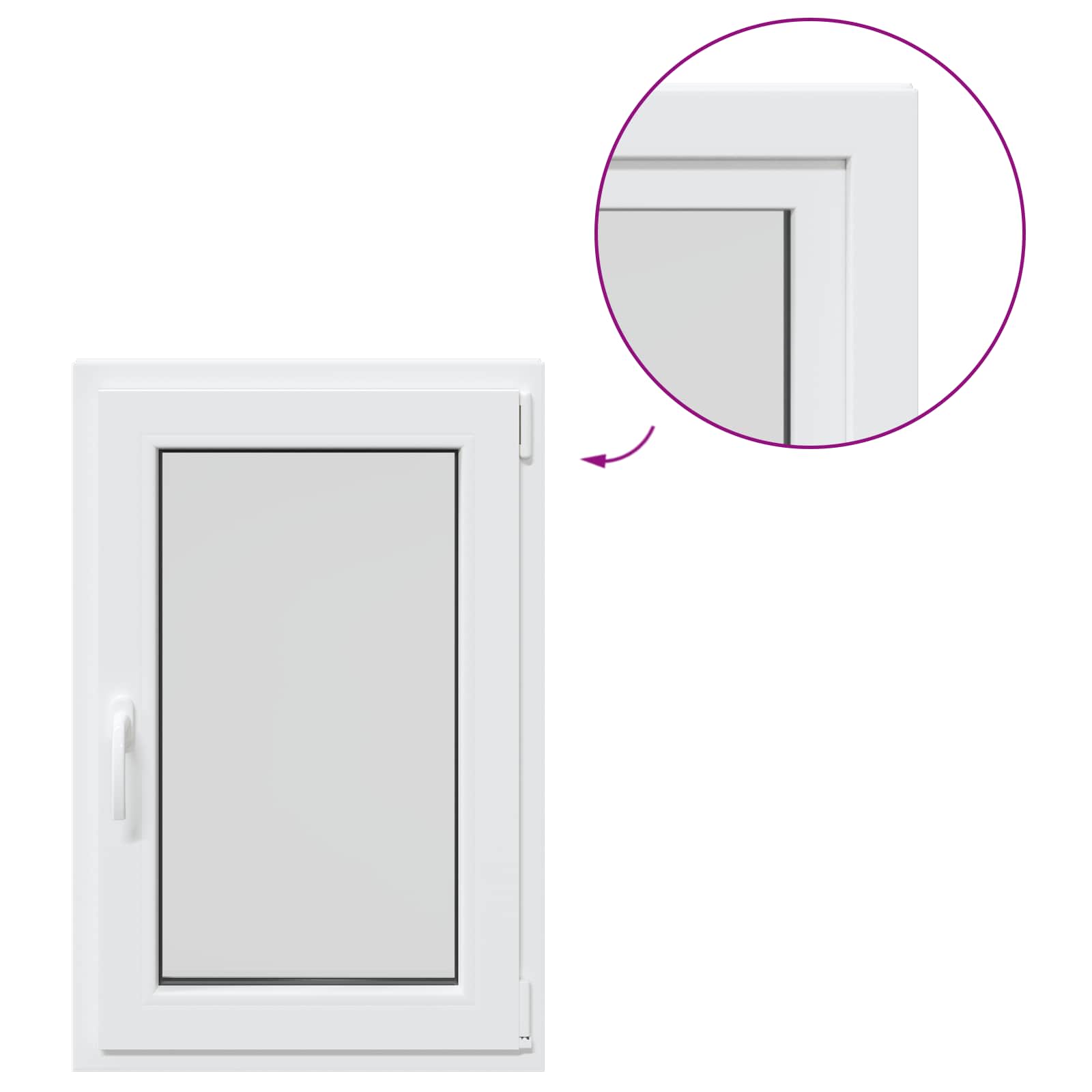 Prozor za podrum RISOR 60 x 80 cm PVC i staklo Bijela