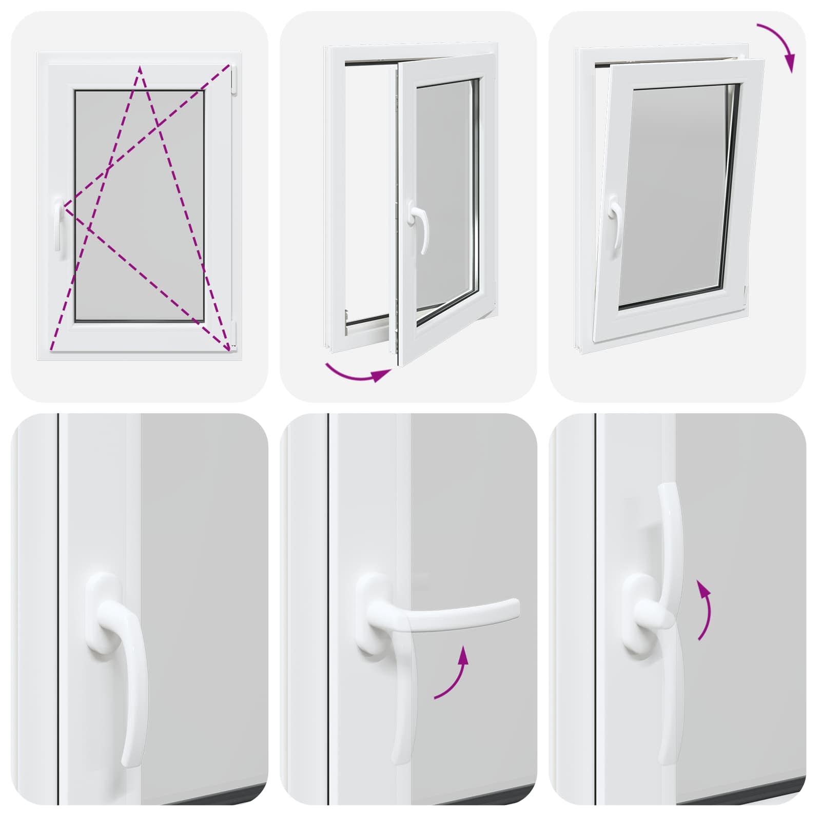Prozor za podrum RISOR 60 x 80 cm PVC i staklo Bijela