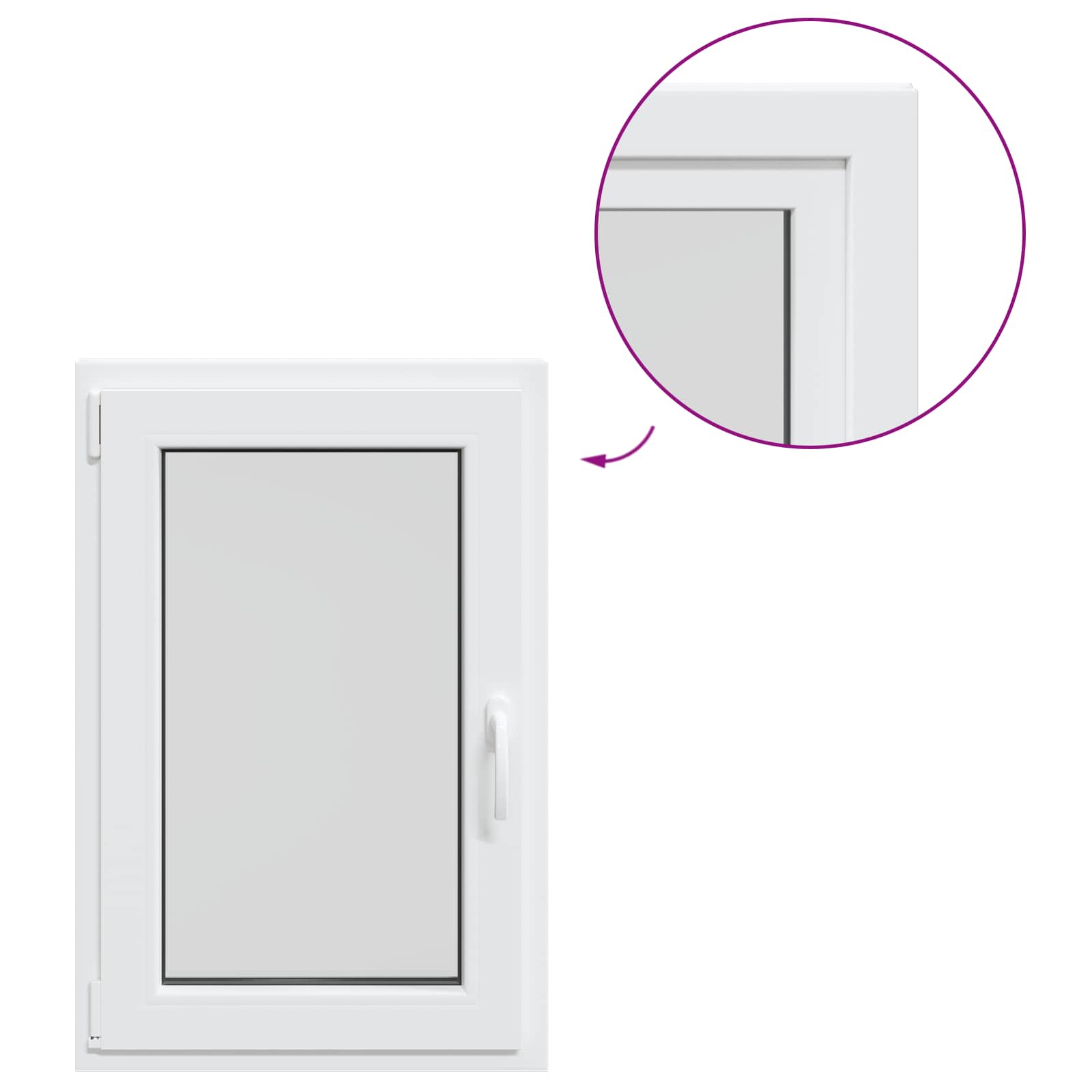 Prozor za podrum RISOR 60 x 80 cm PVC i staklo Bijela