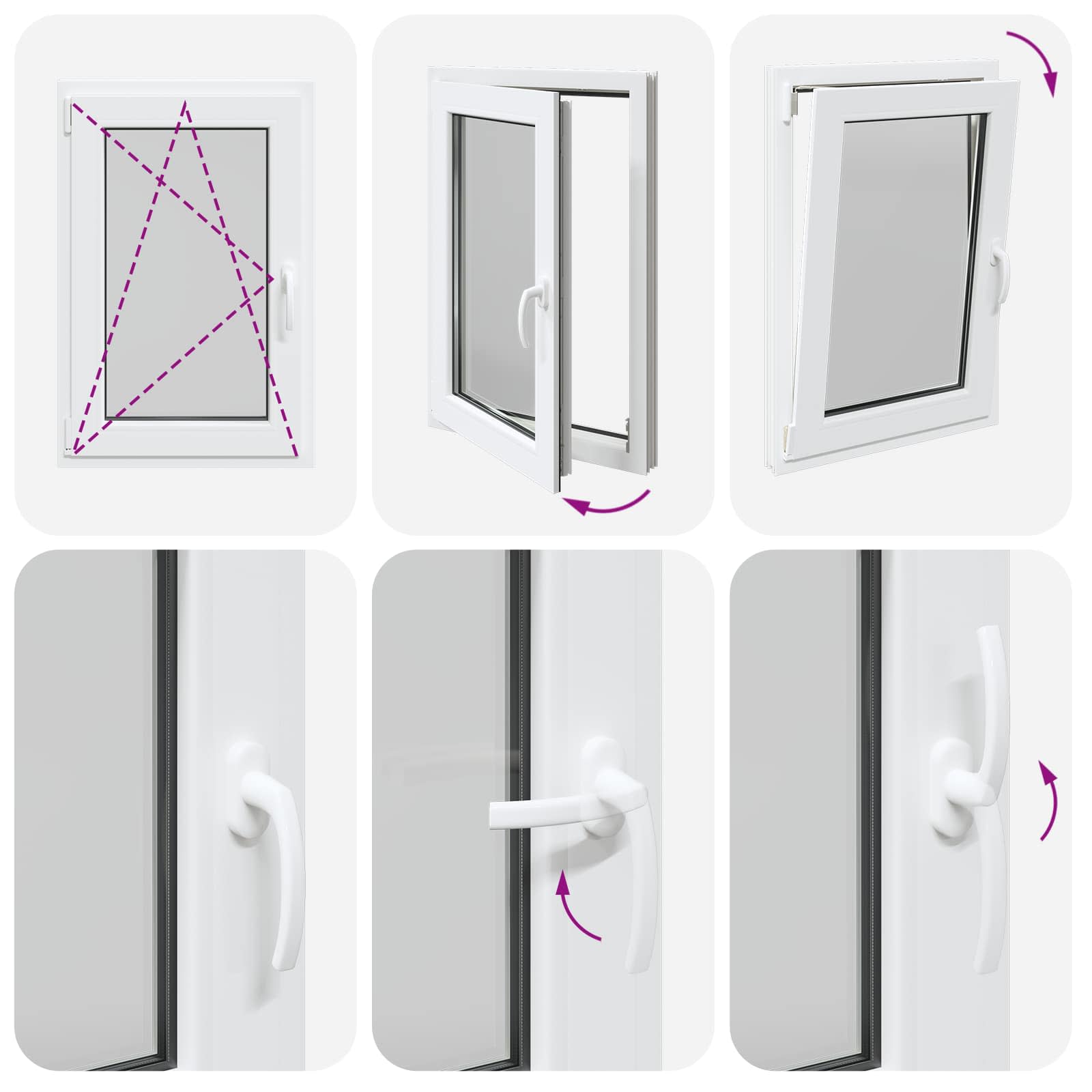 Prozor za podrum RISOR 60 x 80 cm PVC i staklo Bijela