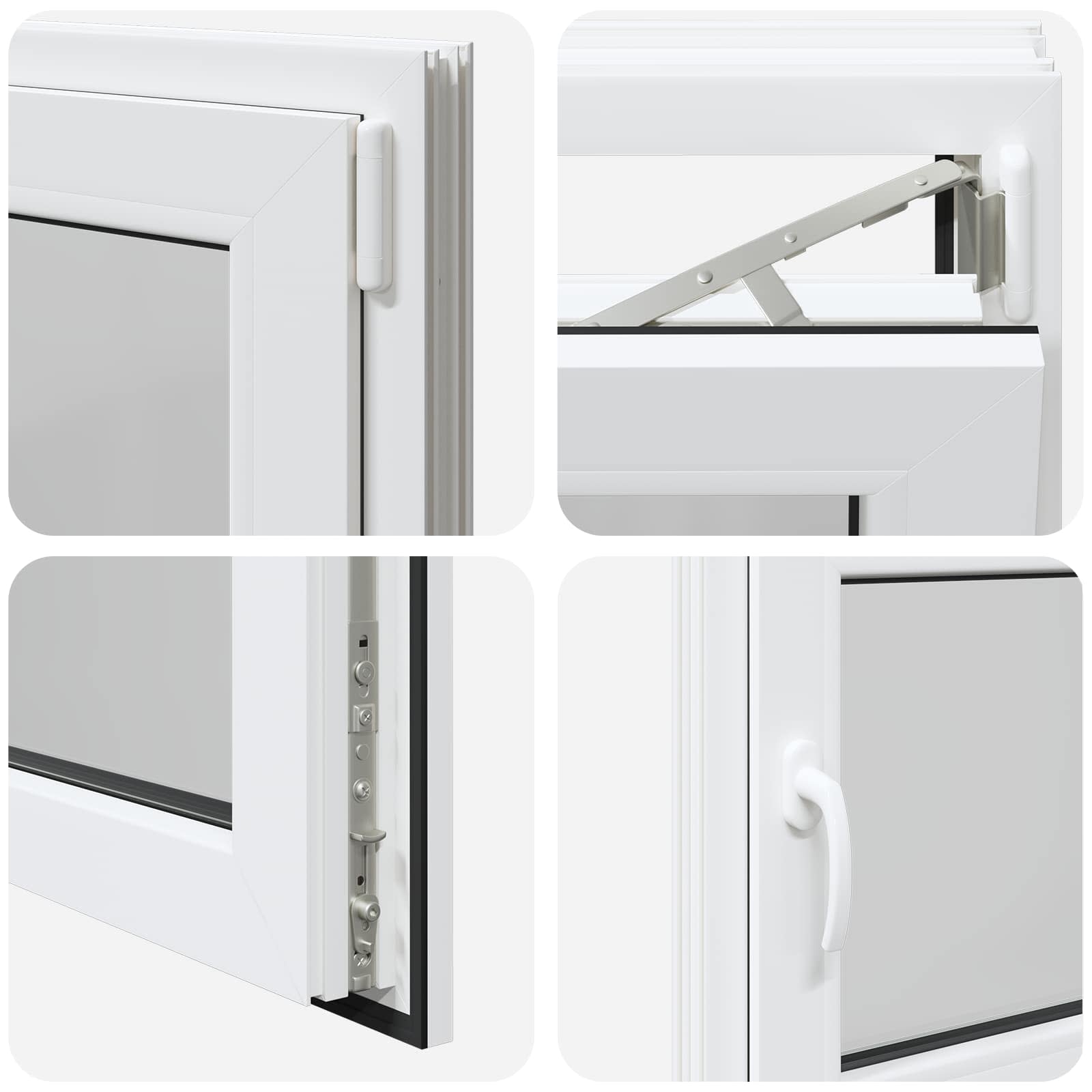 Prozor za podrum RISOR 80 x 60 cm PVC i staklo Bijela