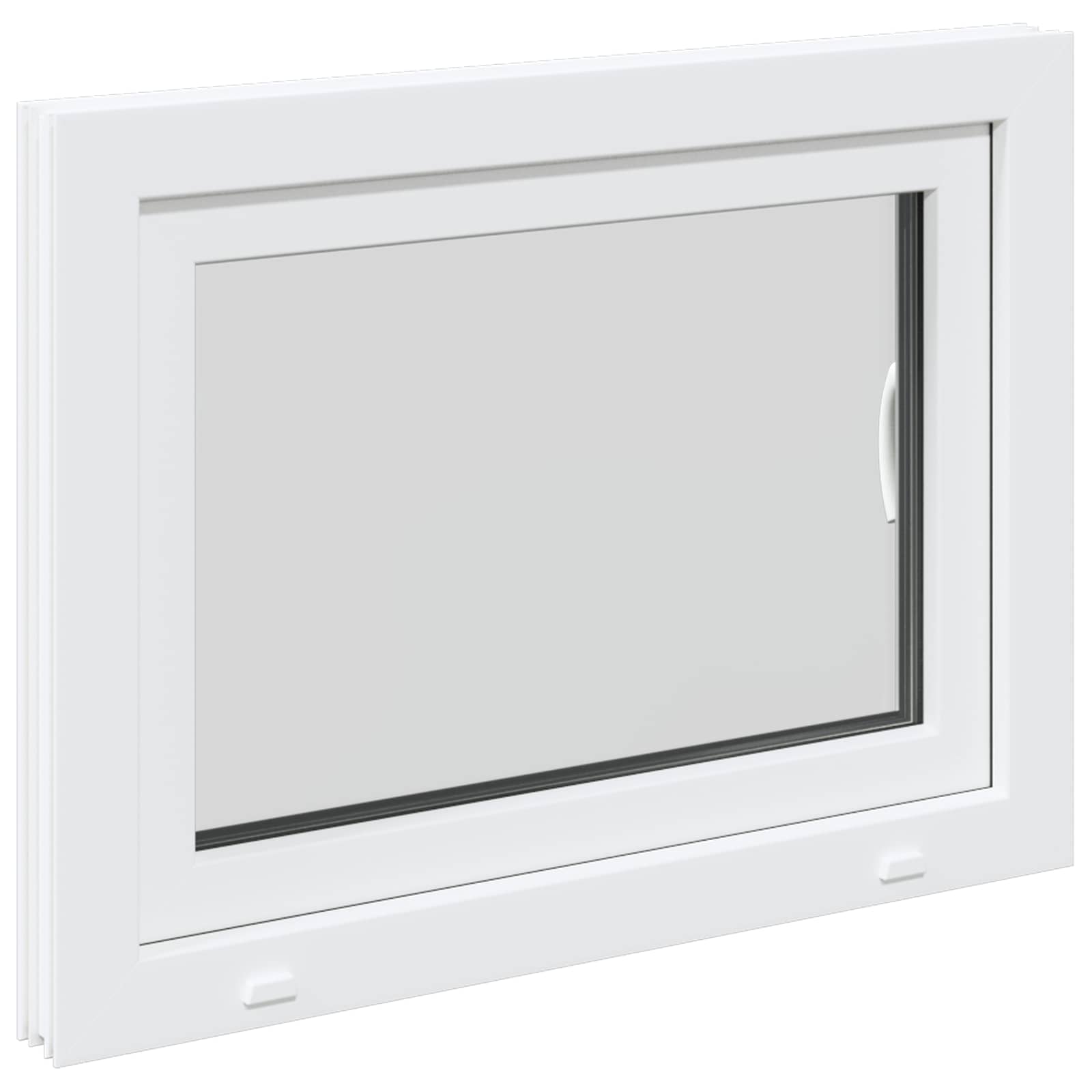 Prozor za podrum RISOR 80 x 60 cm PVC i staklo Bijela