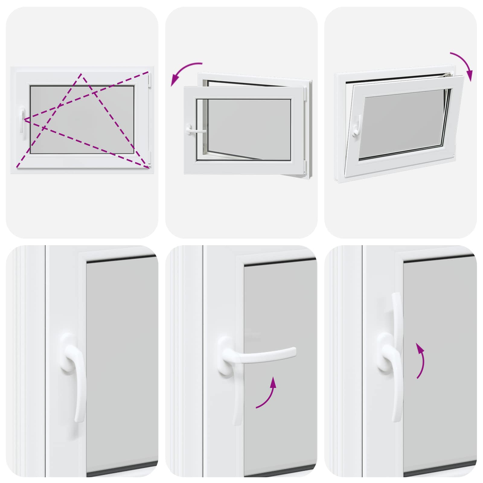 Prozor za podrum RISOR 80 x 60 cm PVC i staklo Bijela