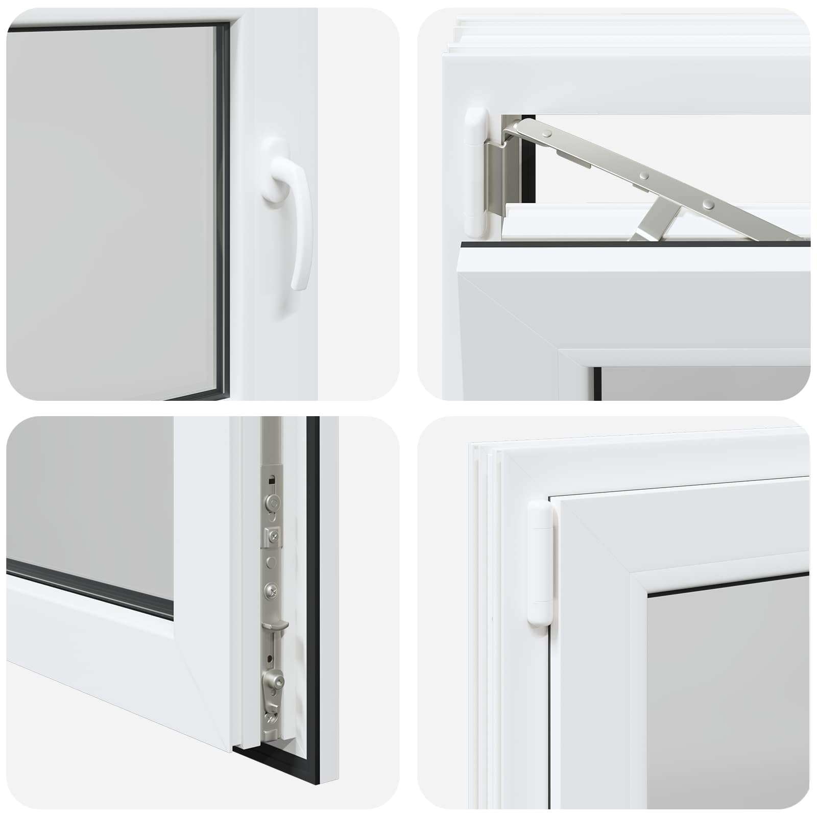Prozor za podrum RISOR 80 x 60 cm PVC i staklo Bijela