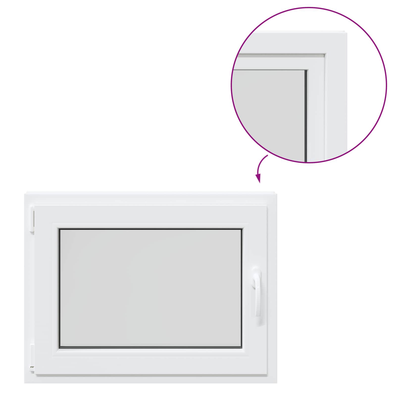 Prozor za podrum RISOR 80 x 60 cm PVC i staklo Bijela