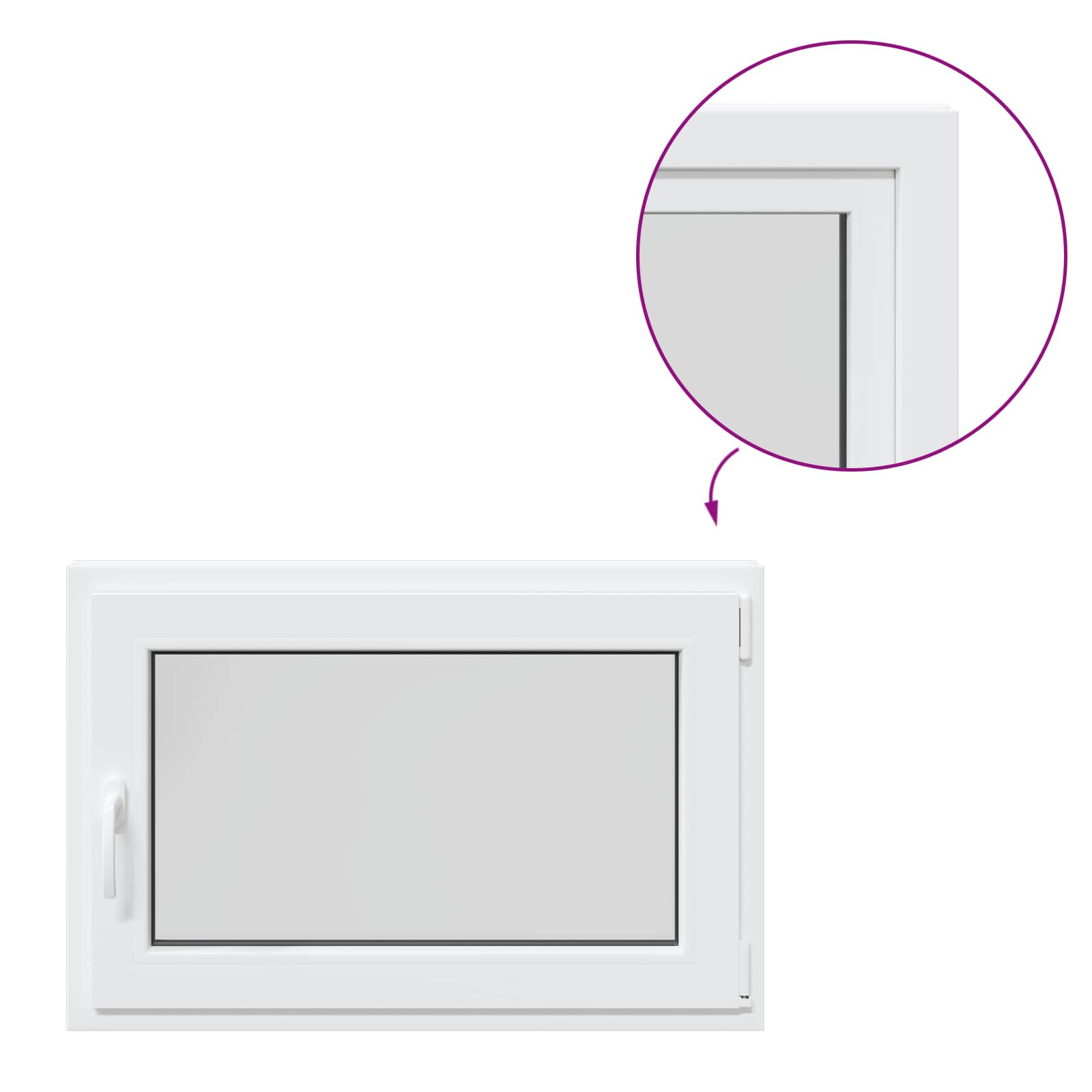 Prozor za podrum RISOR 90 x 50 cm PVC i staklo Bijela