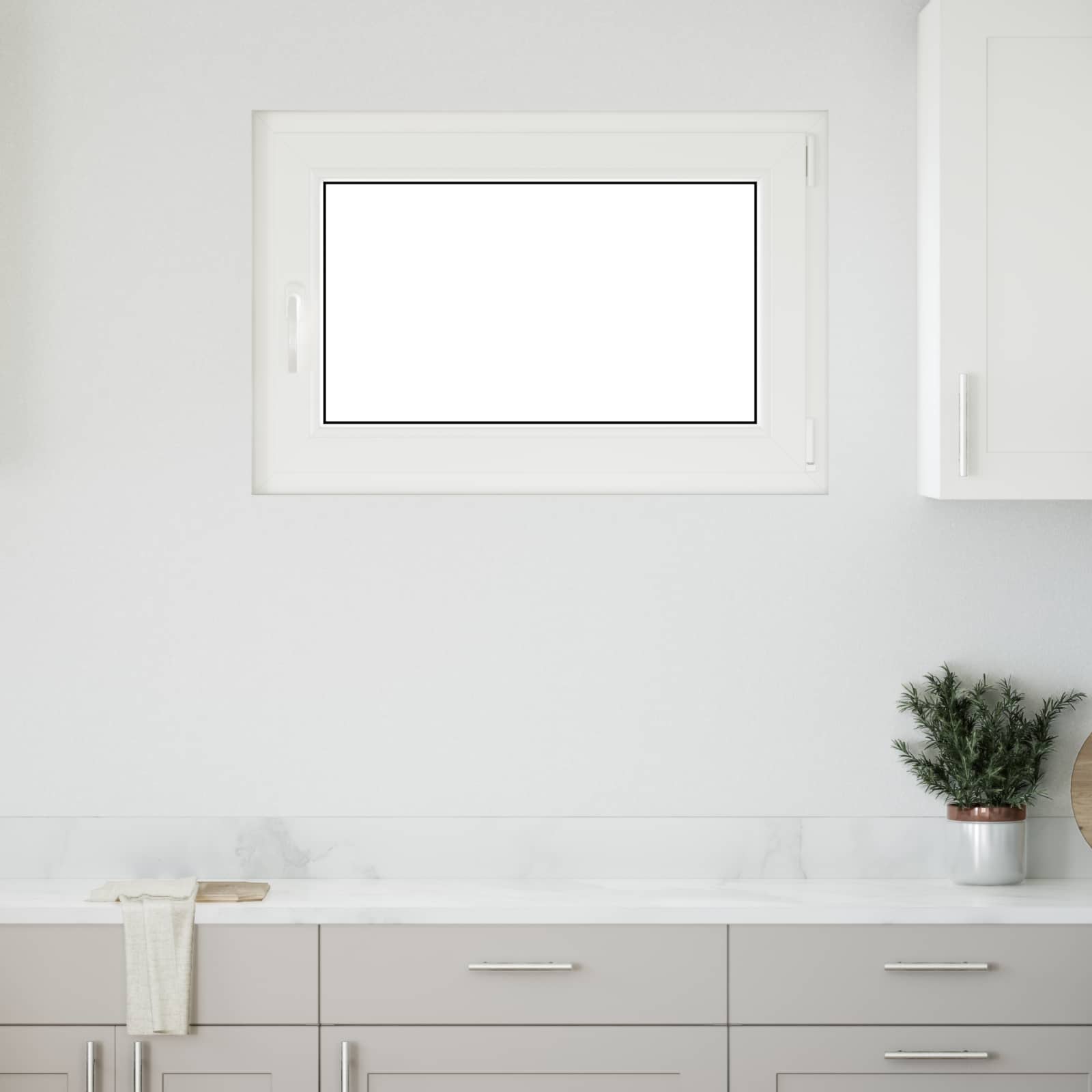 Prozor za podrum RISOR 90 x 70 cm PVC i staklo Bijela