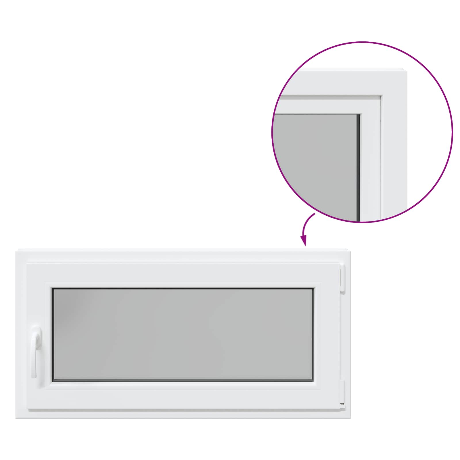 Prozor za podrum RISOR 100 x 50 cm PVC i staklo Bijela