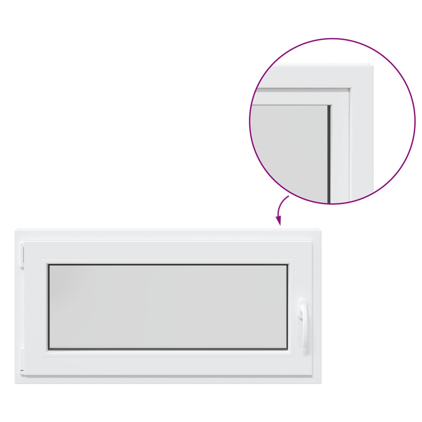 Prozor za podrum RISOR 100 x 50 cm PVC i staklo Bijela