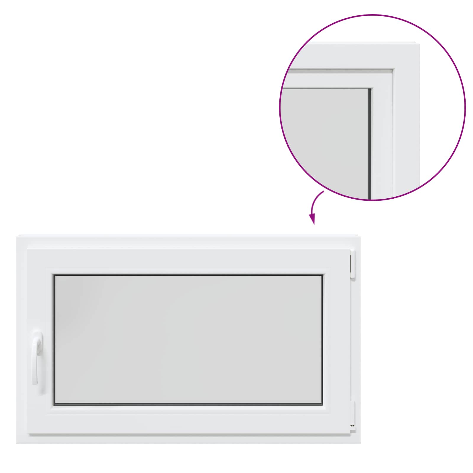 Prozor za podrum RISOR 100 x 60 cm PVC i staklo Bijela
