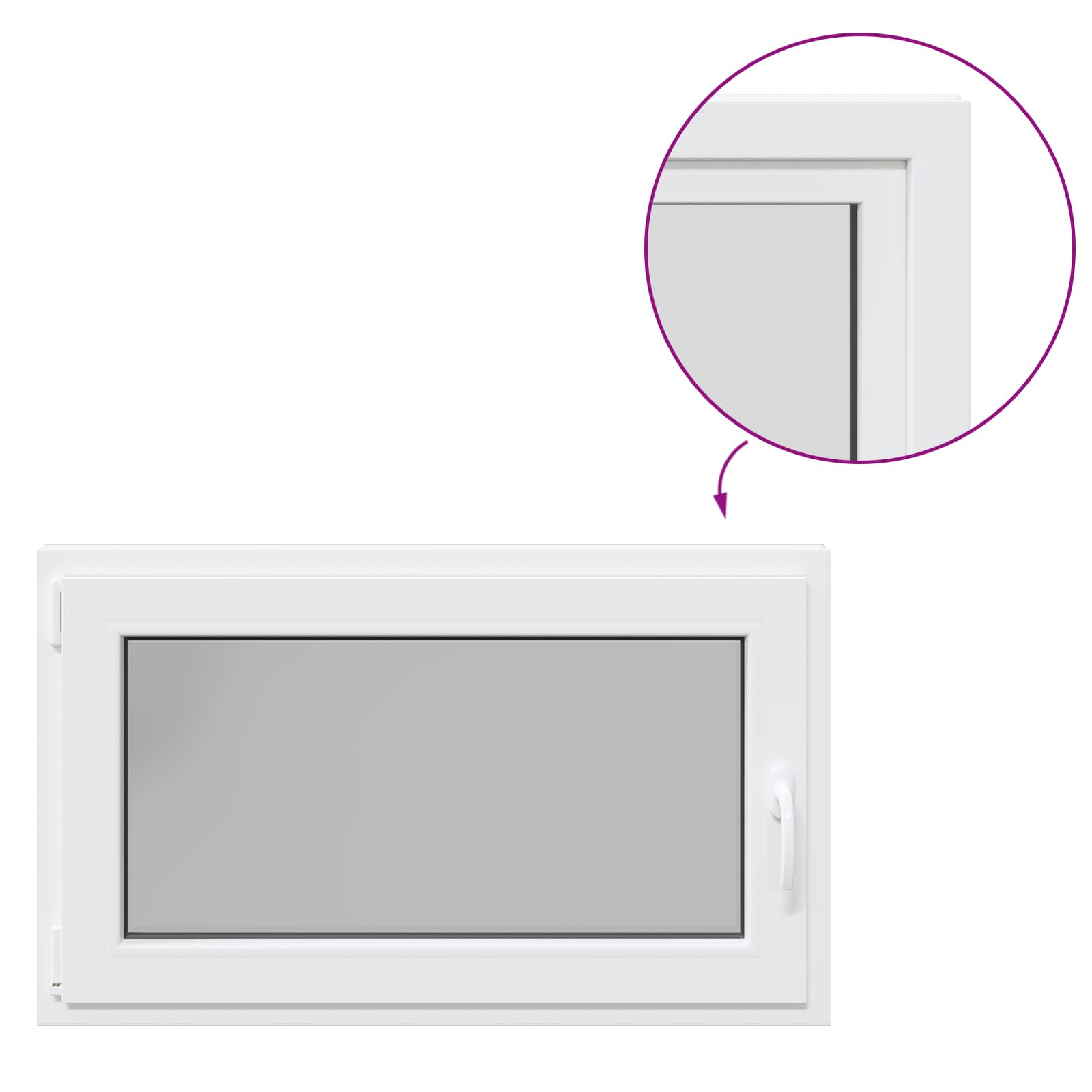 Prozor za podrum RISOR 100 x 70 cm PVC i staklo Bijela