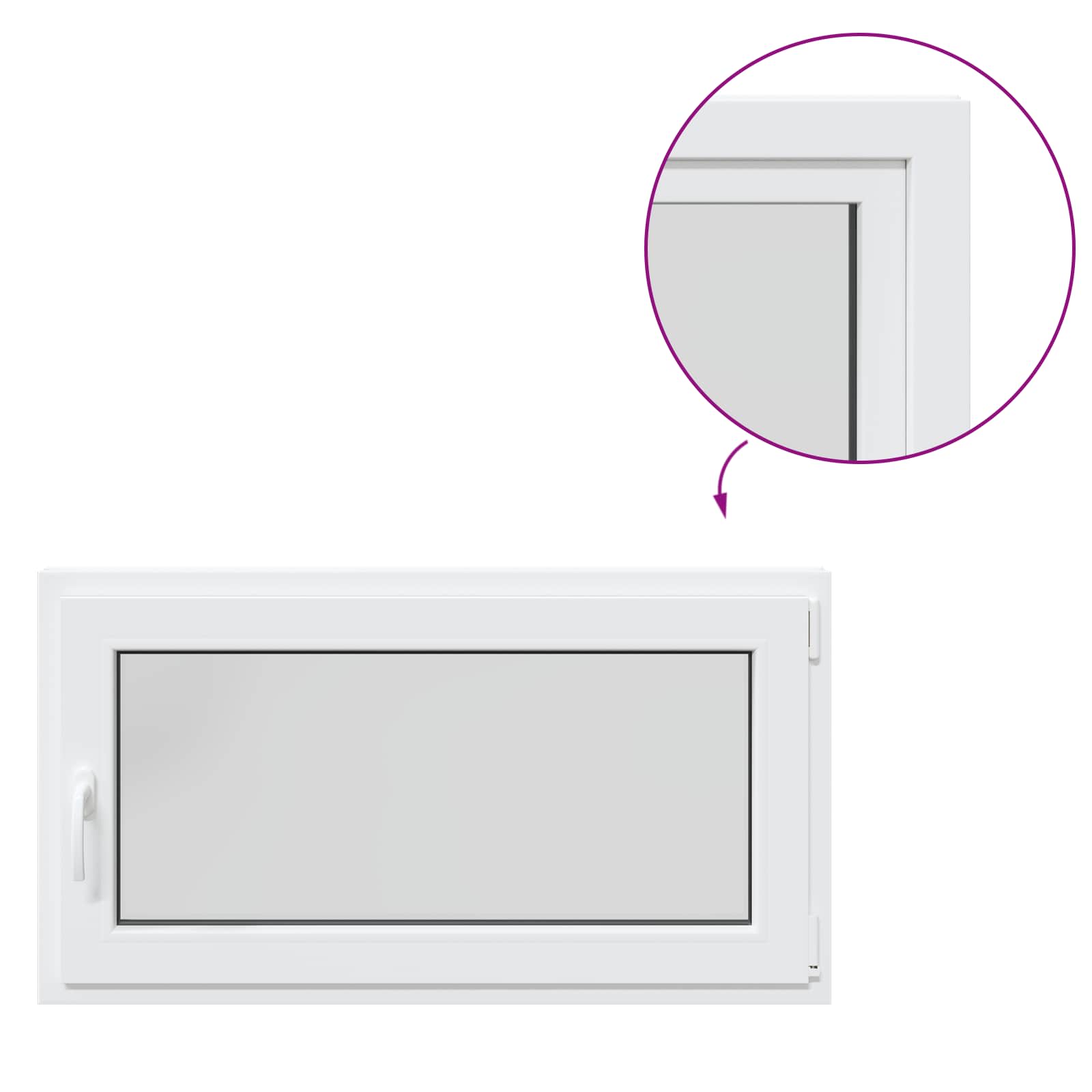 Prozor za podrum RISOR 110 x 50 cm PVC i staklo Bijela