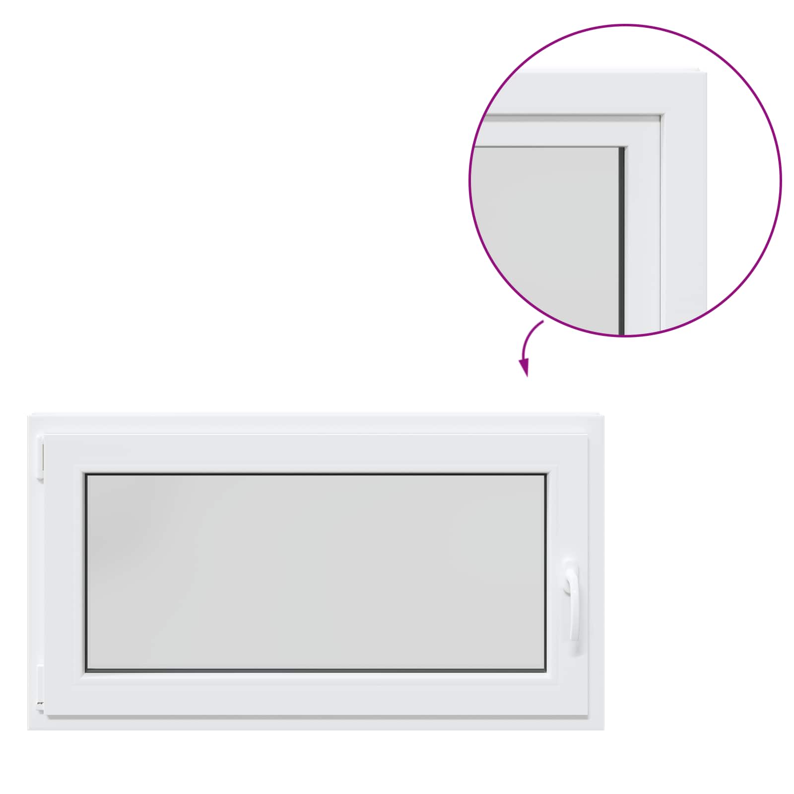 Prozor za podrum RISOR 110 x 50 cm PVC i staklo Bijela