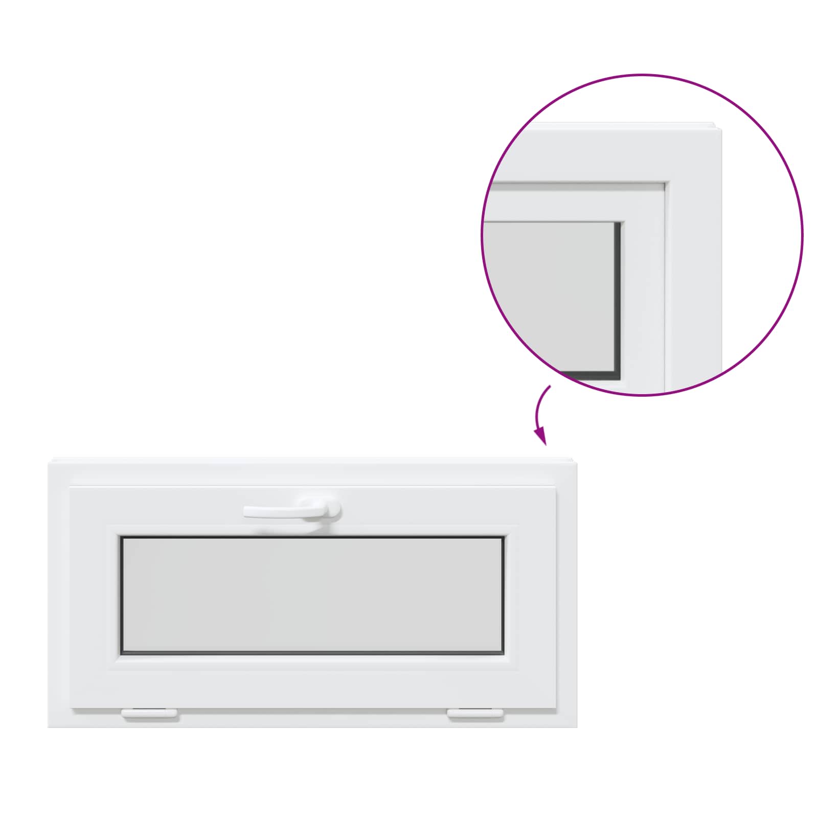 Prozor za podrum RISOR 80 x 40 cm PVC i staklo Bijela