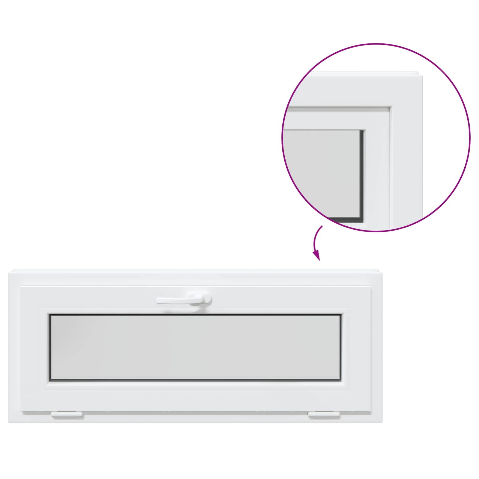 Prozor za podrum RISOR 100 x 40 cm PVC i staklo Bijela