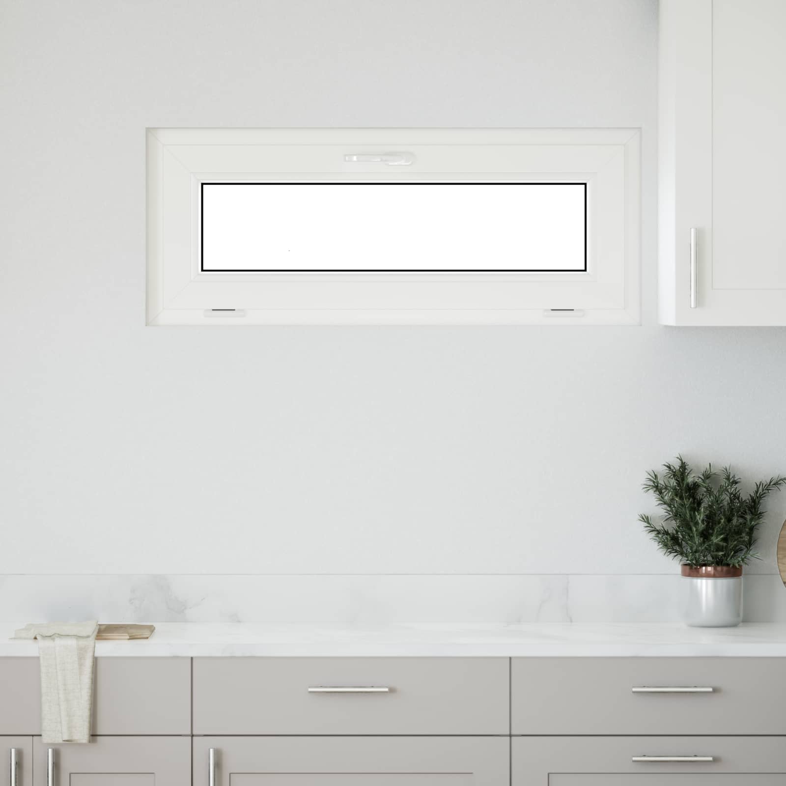 Prozor za podrum RISOR 110 x 40 cm PVC i staklo Bijela