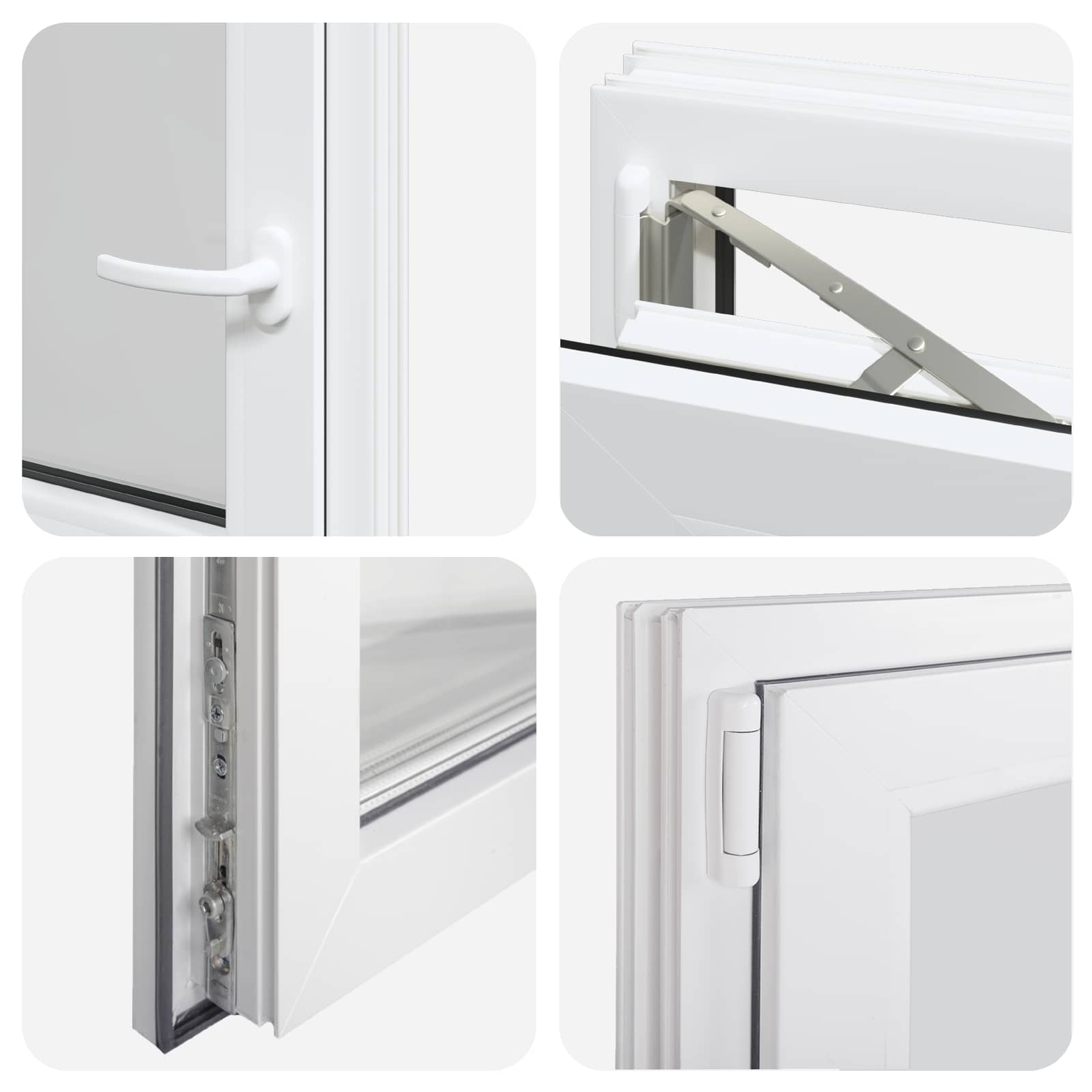 Prozor za podrum RISOR 60 x 60 cm PVC i staklo Bijela