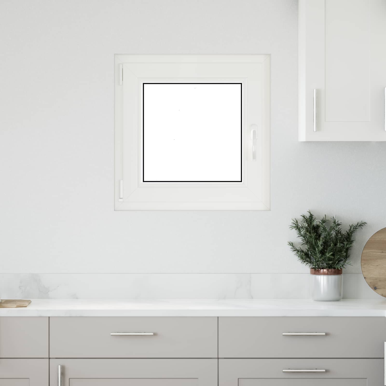 Prozor za podrum RISOR 60 x 60 cm PVC i staklo Bijela
