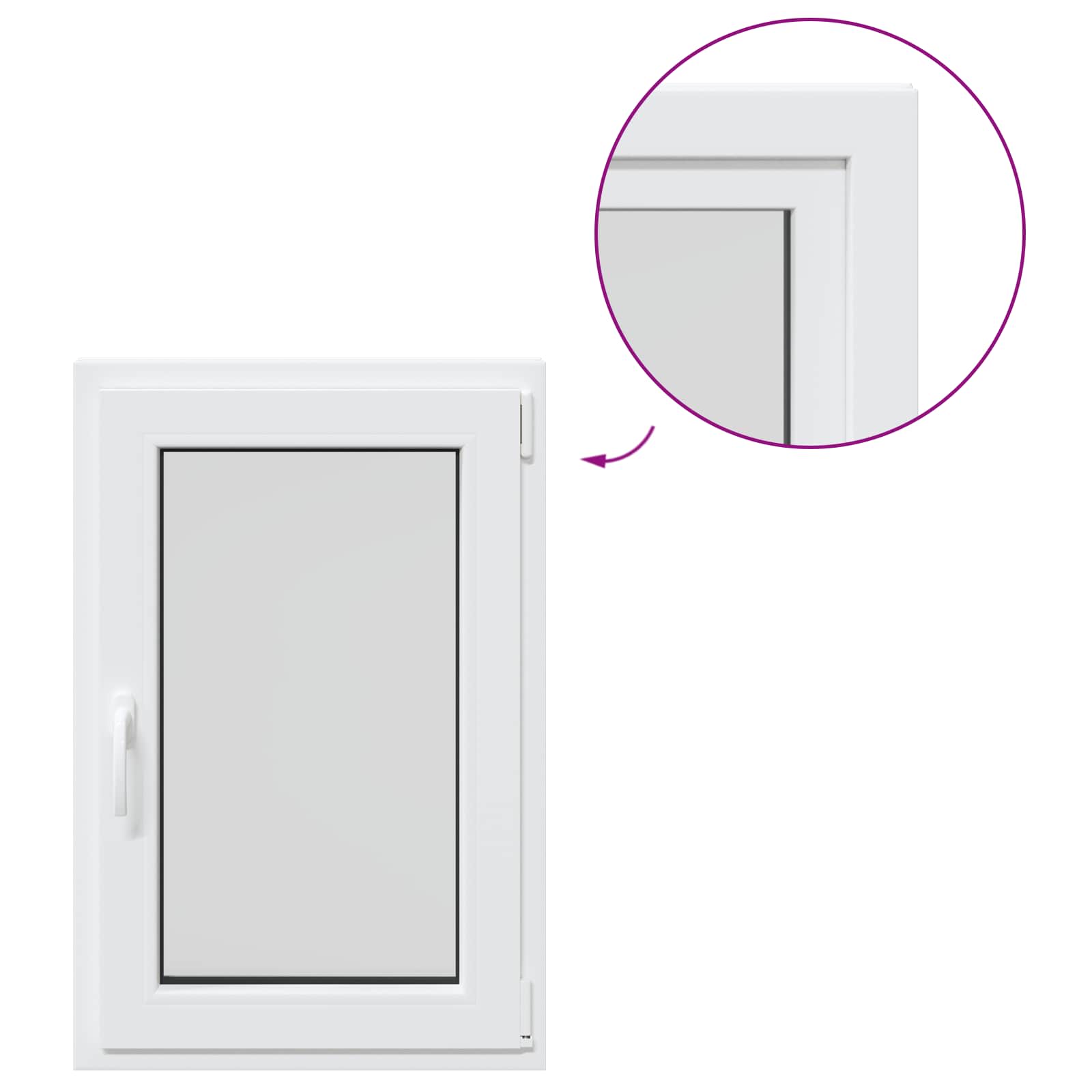 Prozor za podrum RISOR 60 x 80 cm PVC i staklo Bijela