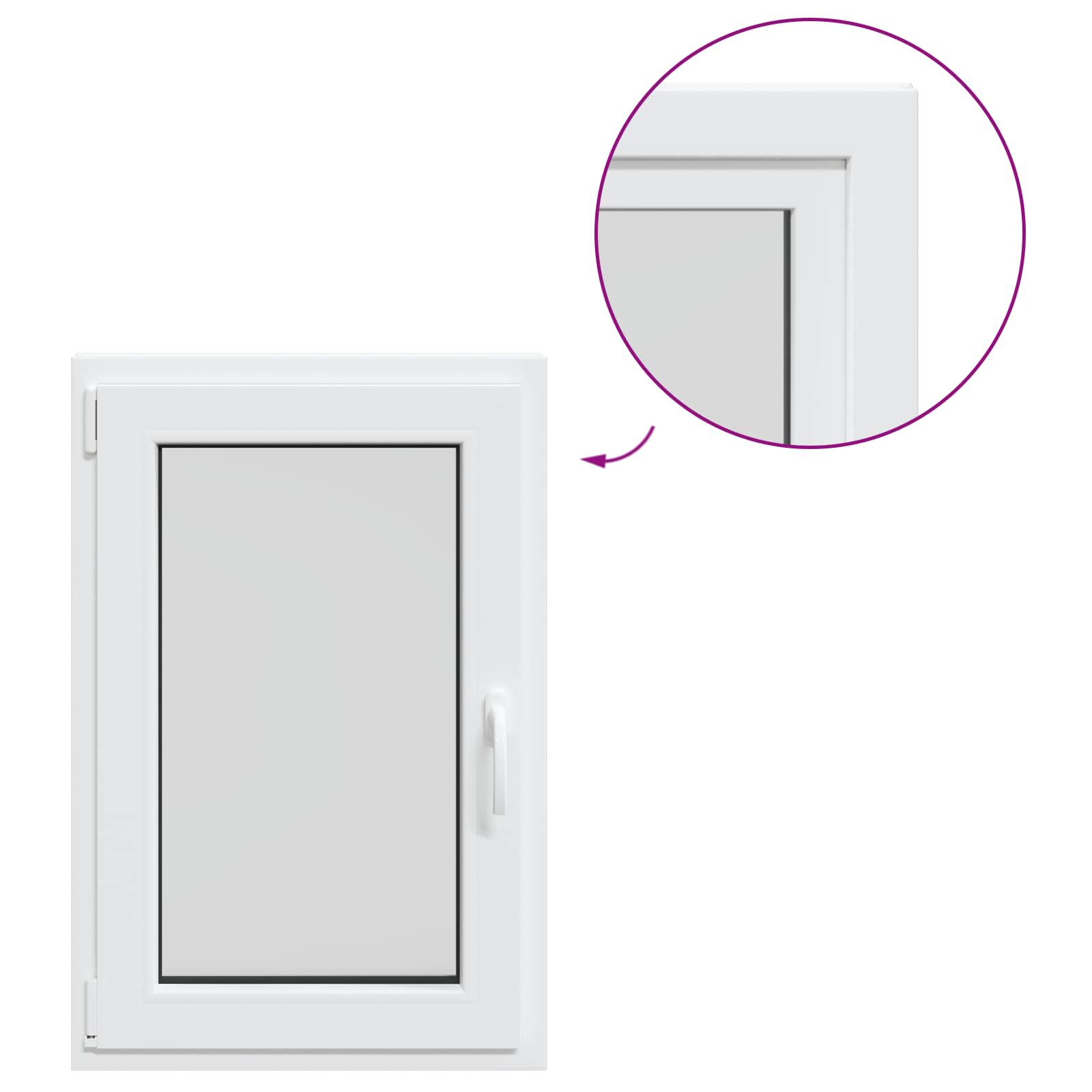 Prozor za podrum RISOR 60 x 80 cm PVC i staklo Bijela