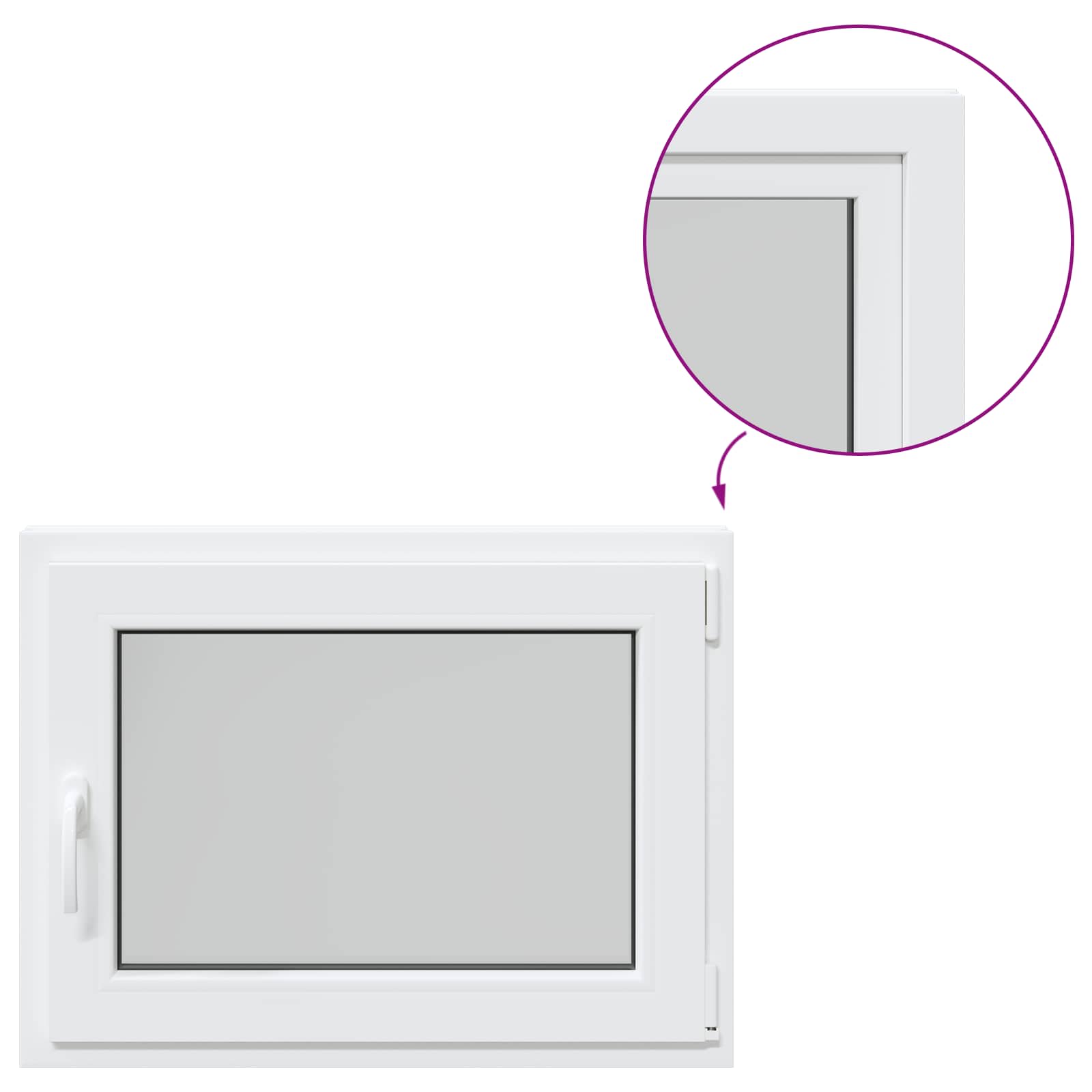 Prozor za podrum RISOR 80 x 50 cm PVC i staklo Bijela