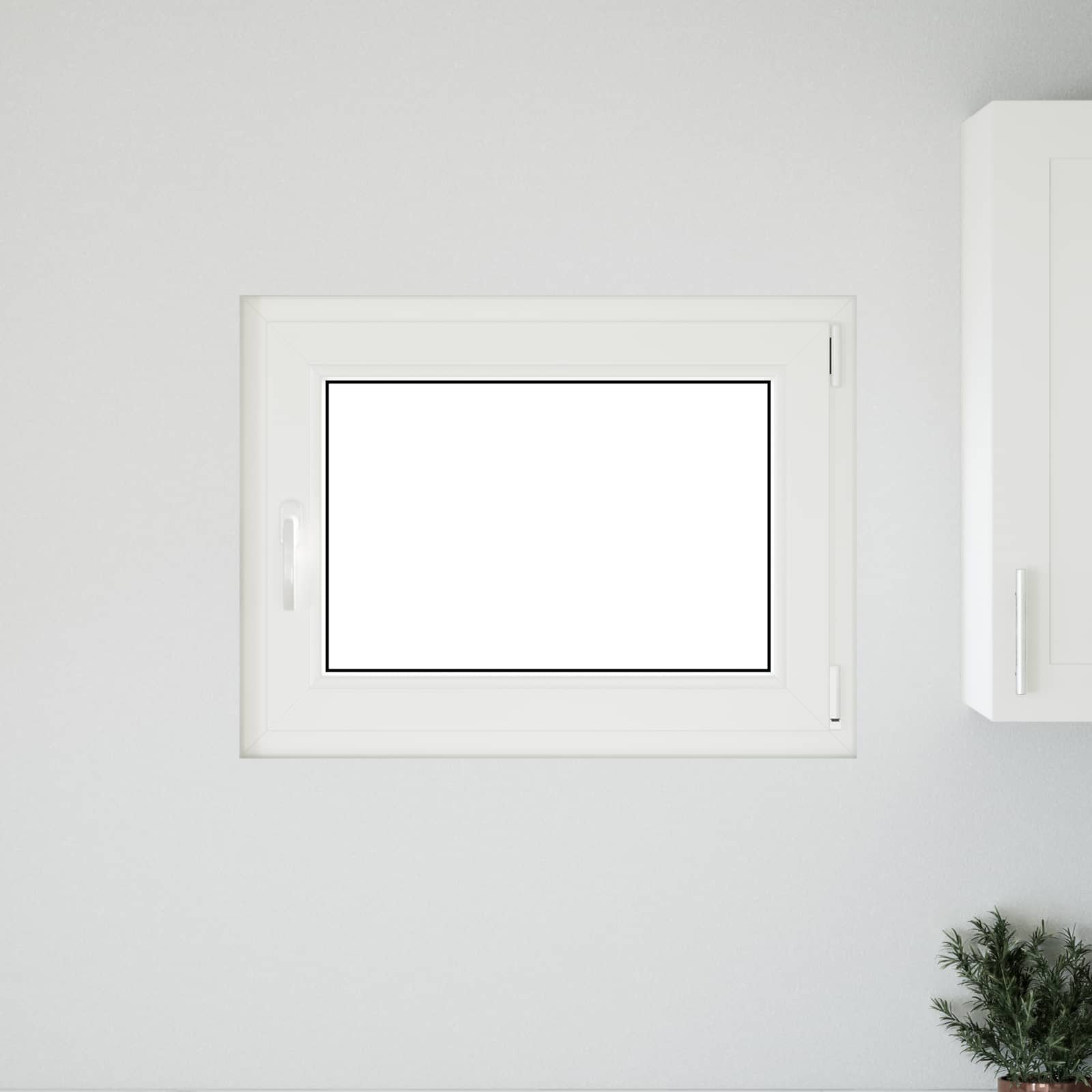 Prozor za podrum RISOR 80 x 50 cm PVC i staklo Bijela