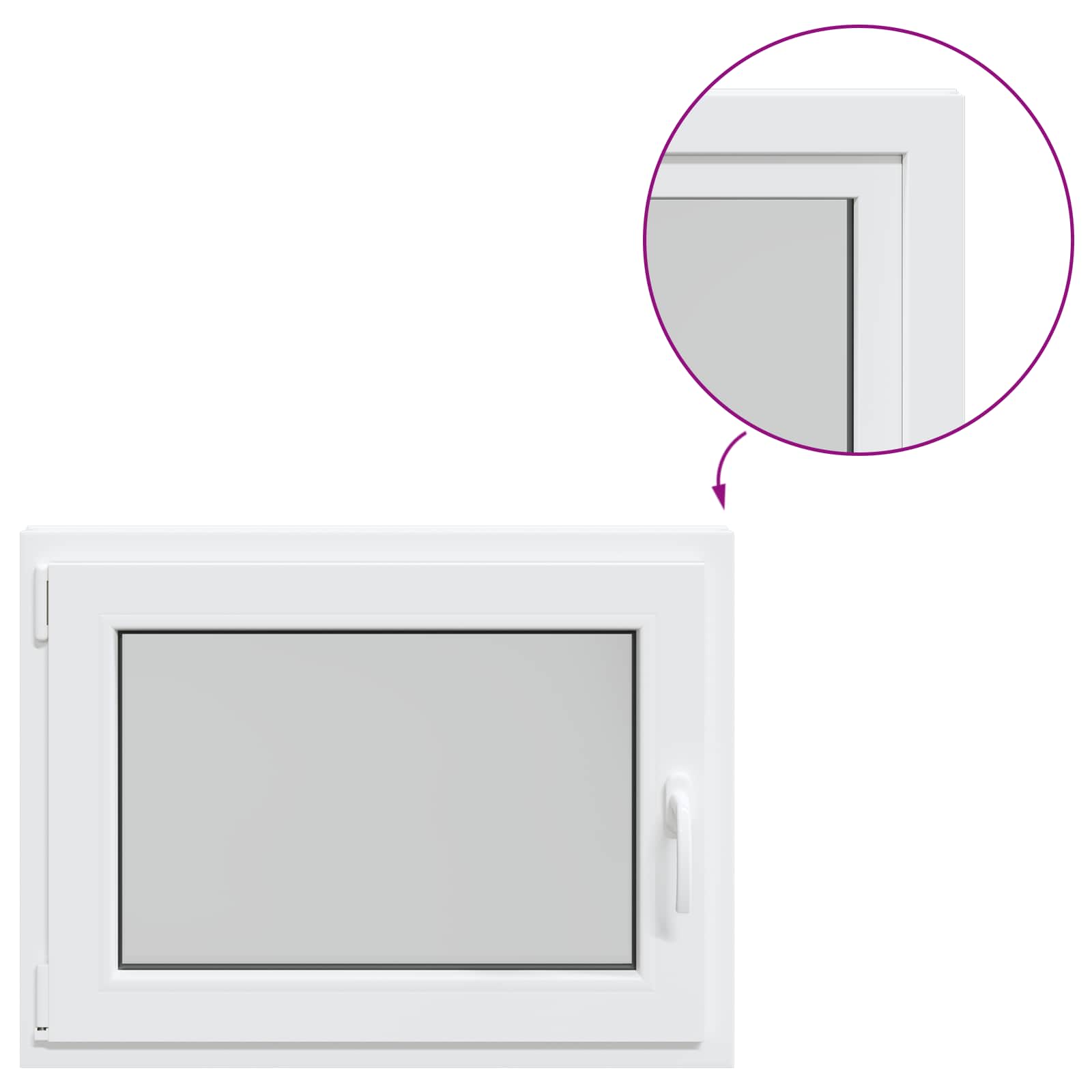 Prozor za podrum RISOR 80 x 50 cm PVC i staklo Bijela
