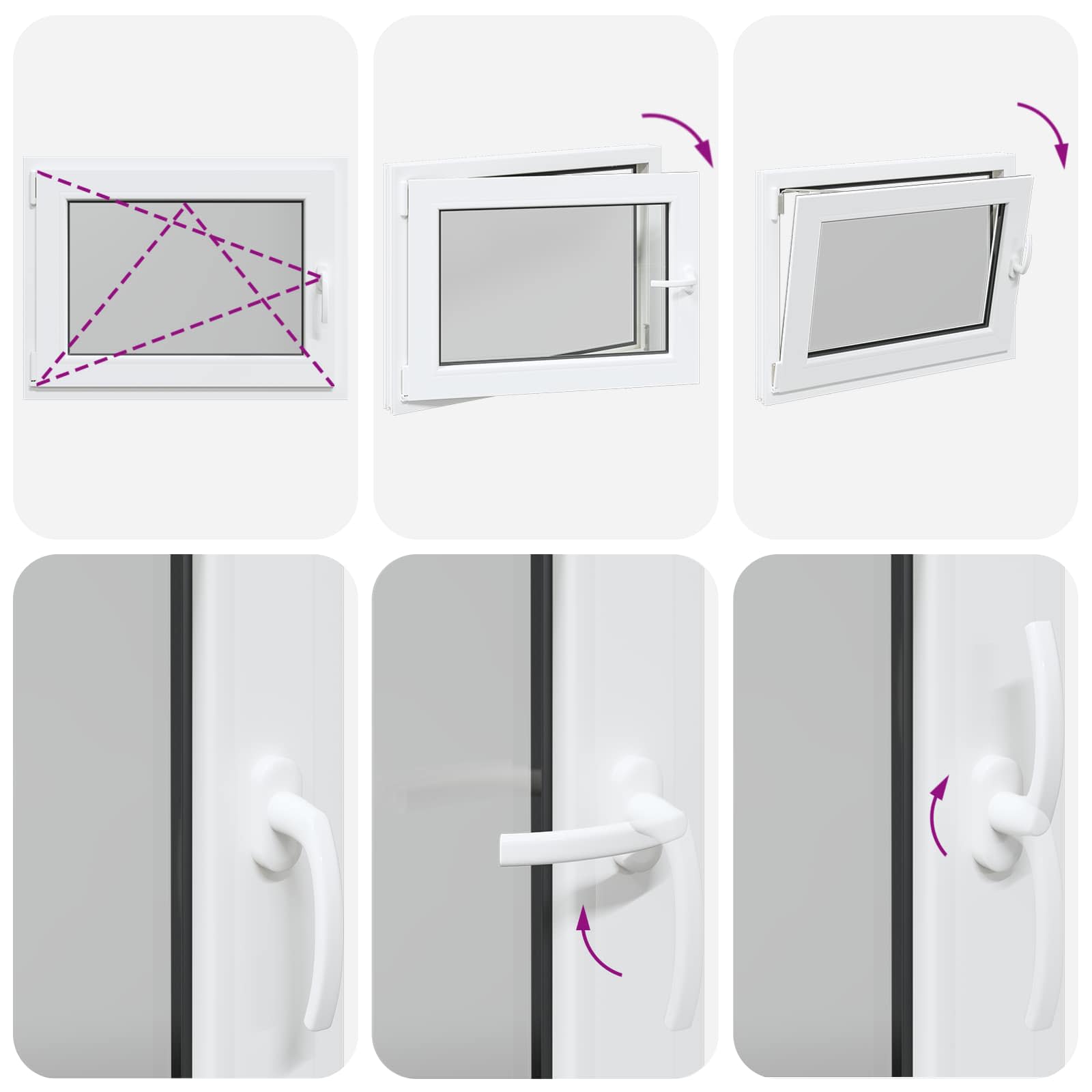 Prozor za podrum RISOR 80 x 60 cm PVC i staklo Bijela