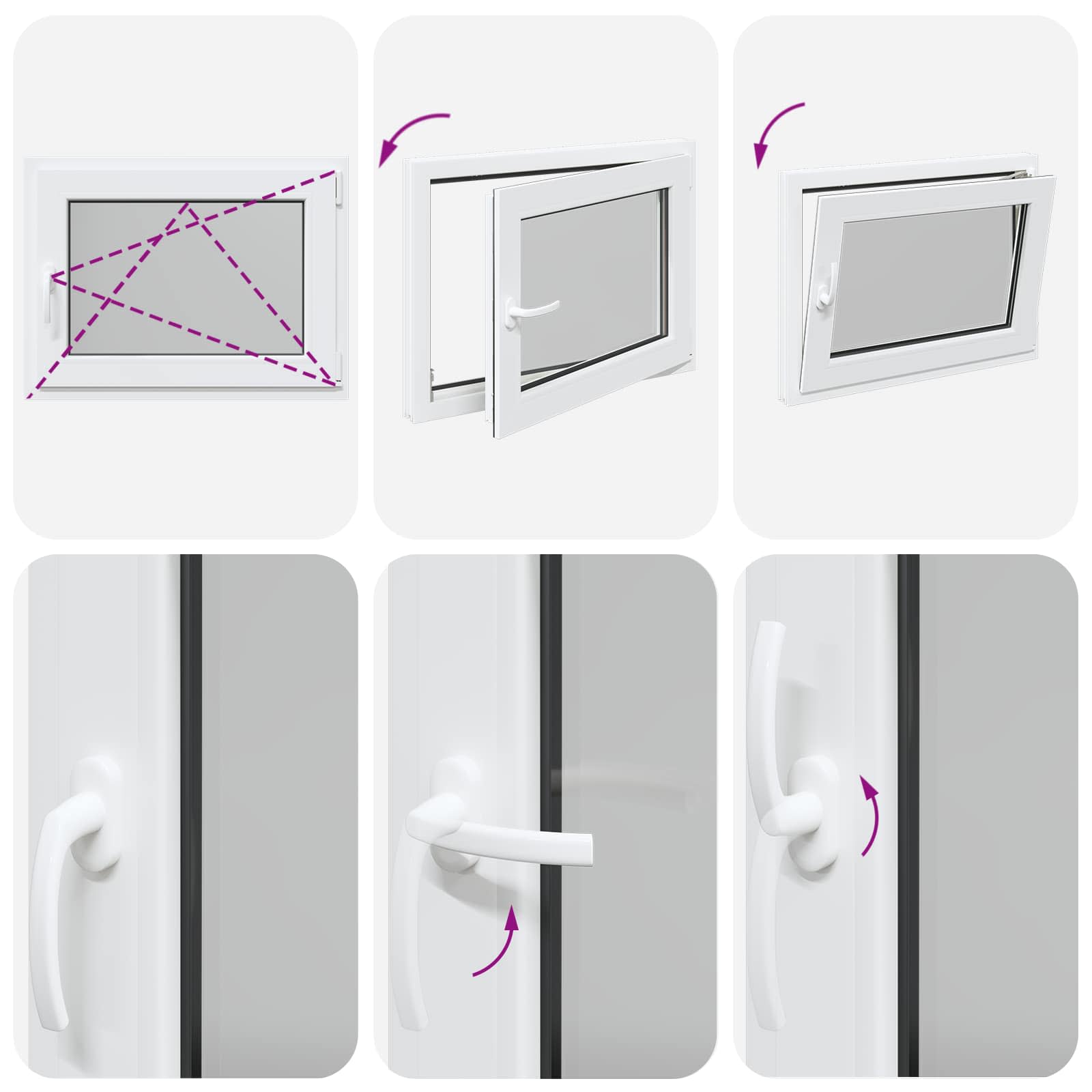 Prozor za podrum RISOR 80 x 70 cm PVC i staklo Bijela