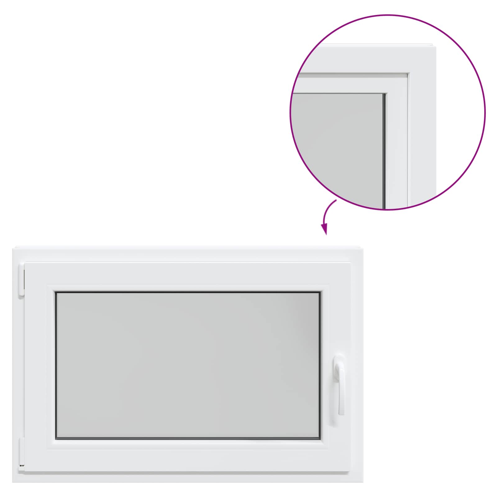 Prozor za podrum RISOR 90 x 50 cm PVC i staklo Bijela