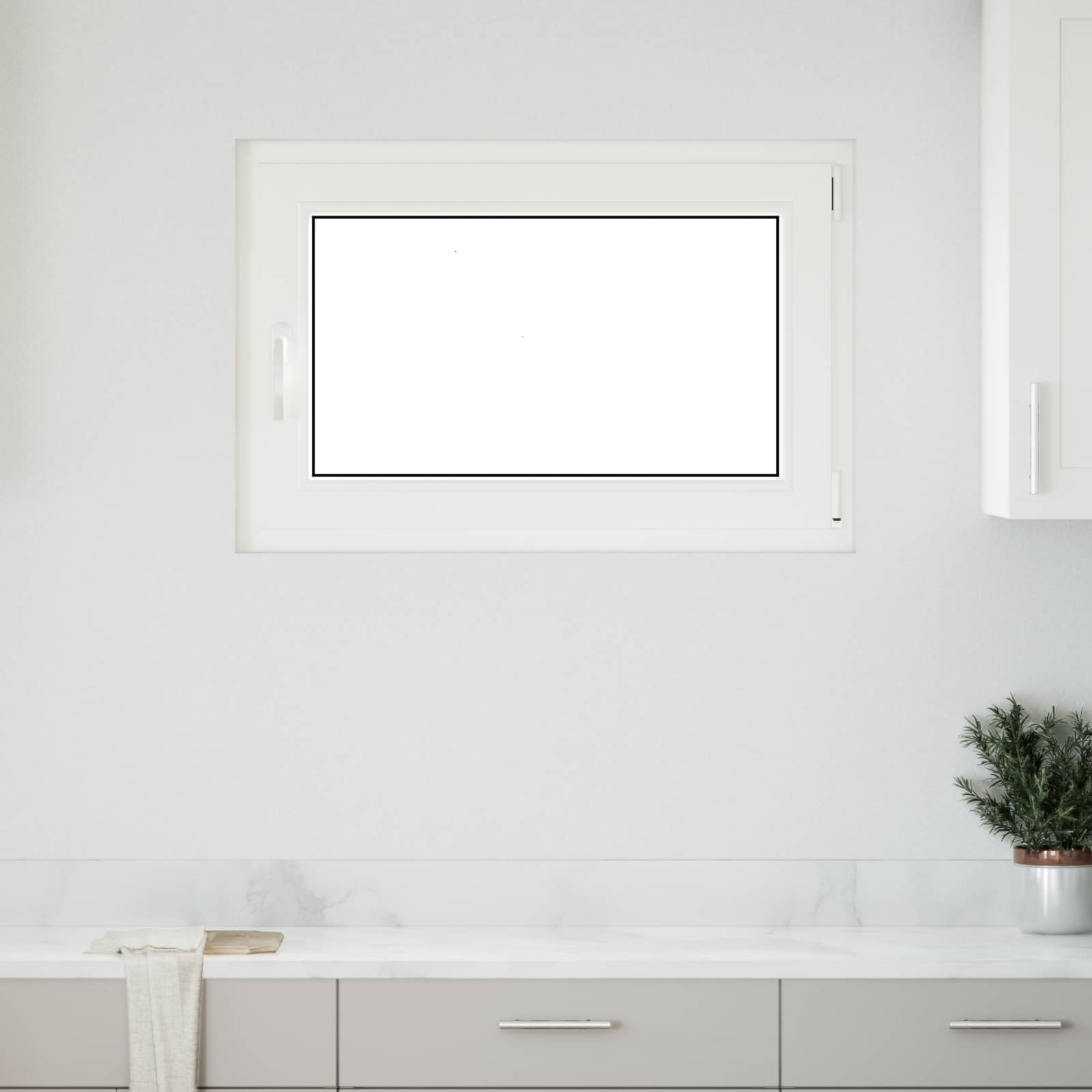 Prozor za podrum RISOR 90 x 60 cm PVC i staklo Bijela