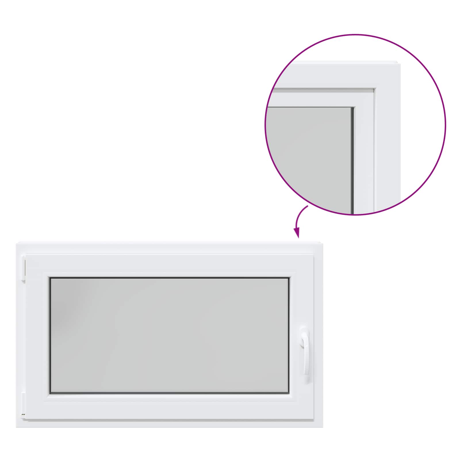 Prozor za podrum RISOR 100 x 60 cm PVC i staklo Bijela