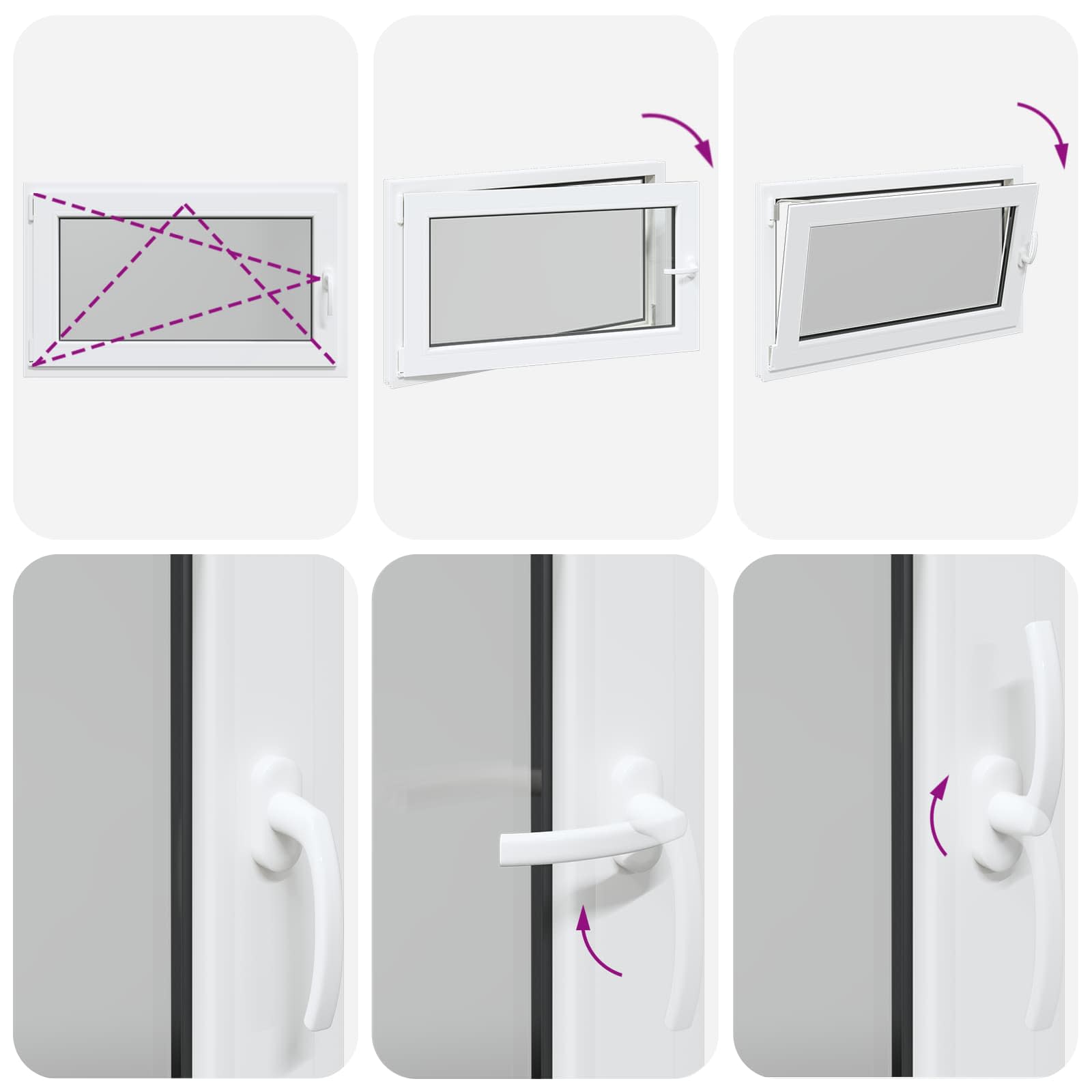 Prozor za podrum RISOR 100 x 60 cm PVC i staklo Bijela