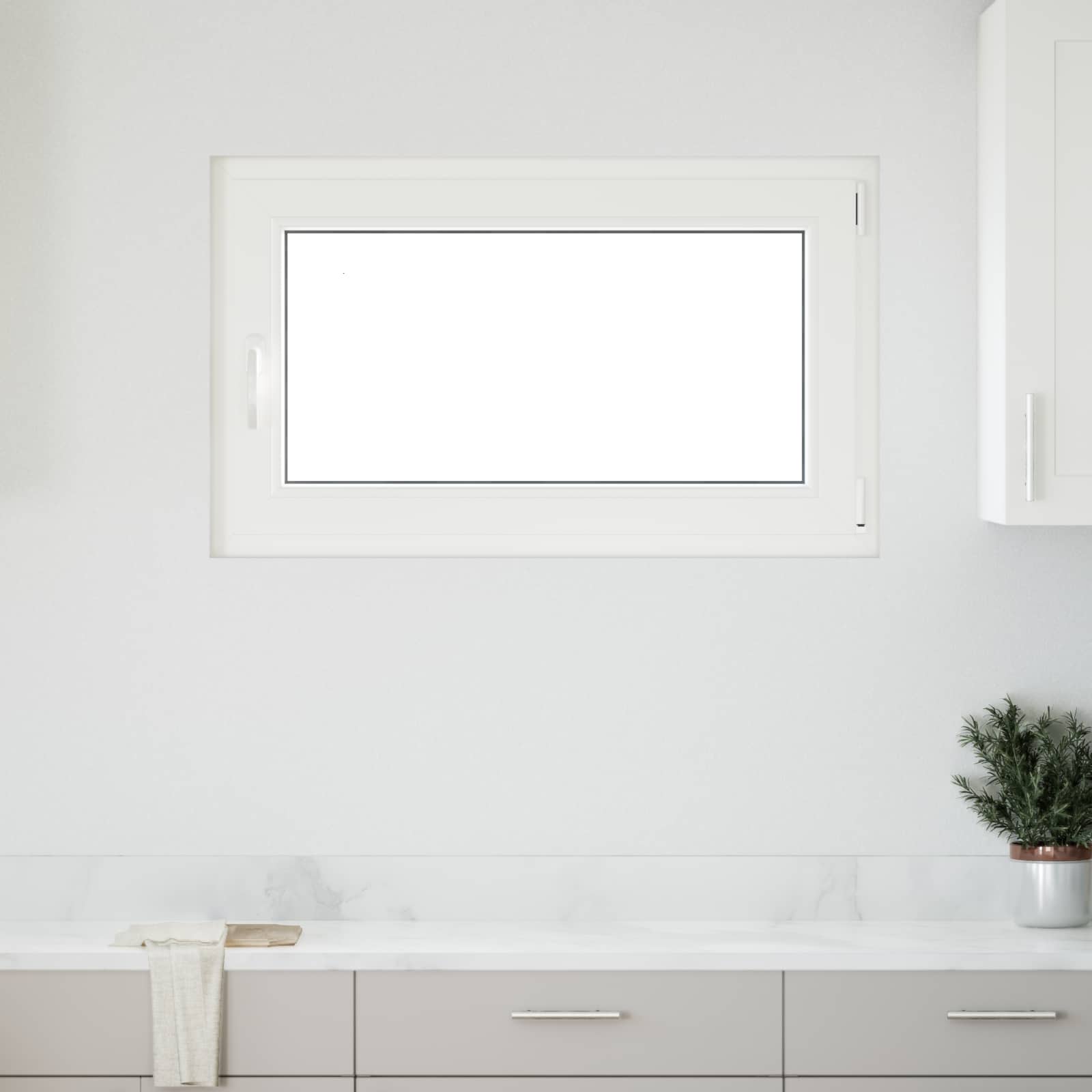 Prozor za podrum RISOR 100 x 70 cm PVC i staklo Bijela