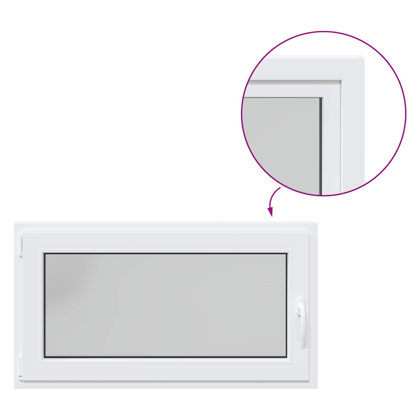Prozor za podrum RISOR 110 x 70 cm PVC i staklo Bijela