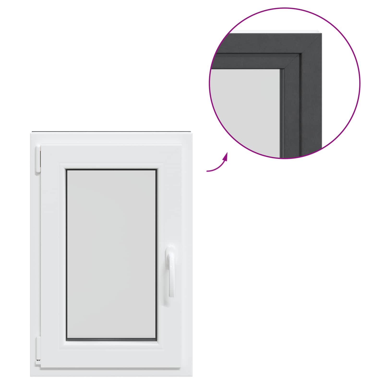 Prozor za podrum RISOR 50 x 75 cm PVC i staklo Antracit