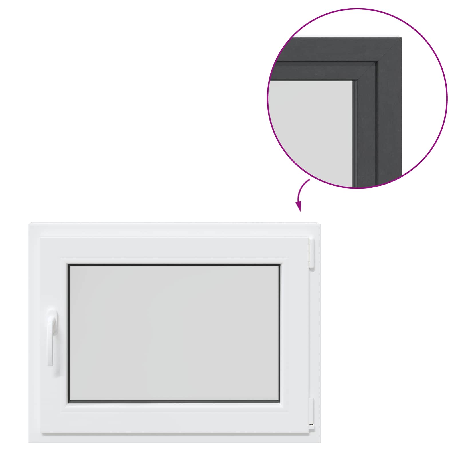 Prozor za podrum RISOR 60 x 100 cm PVC i staklo Antracit