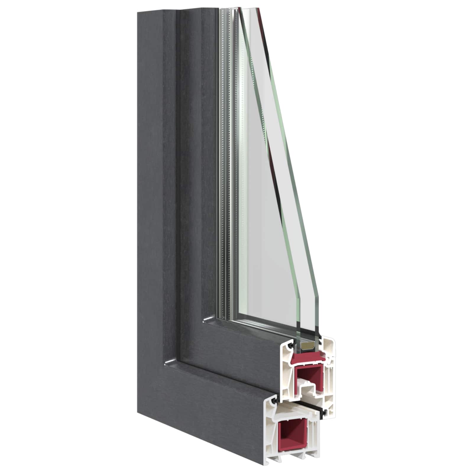 Prozor za podrum RISOR 80 x 50 cm PVC i staklo Antracit