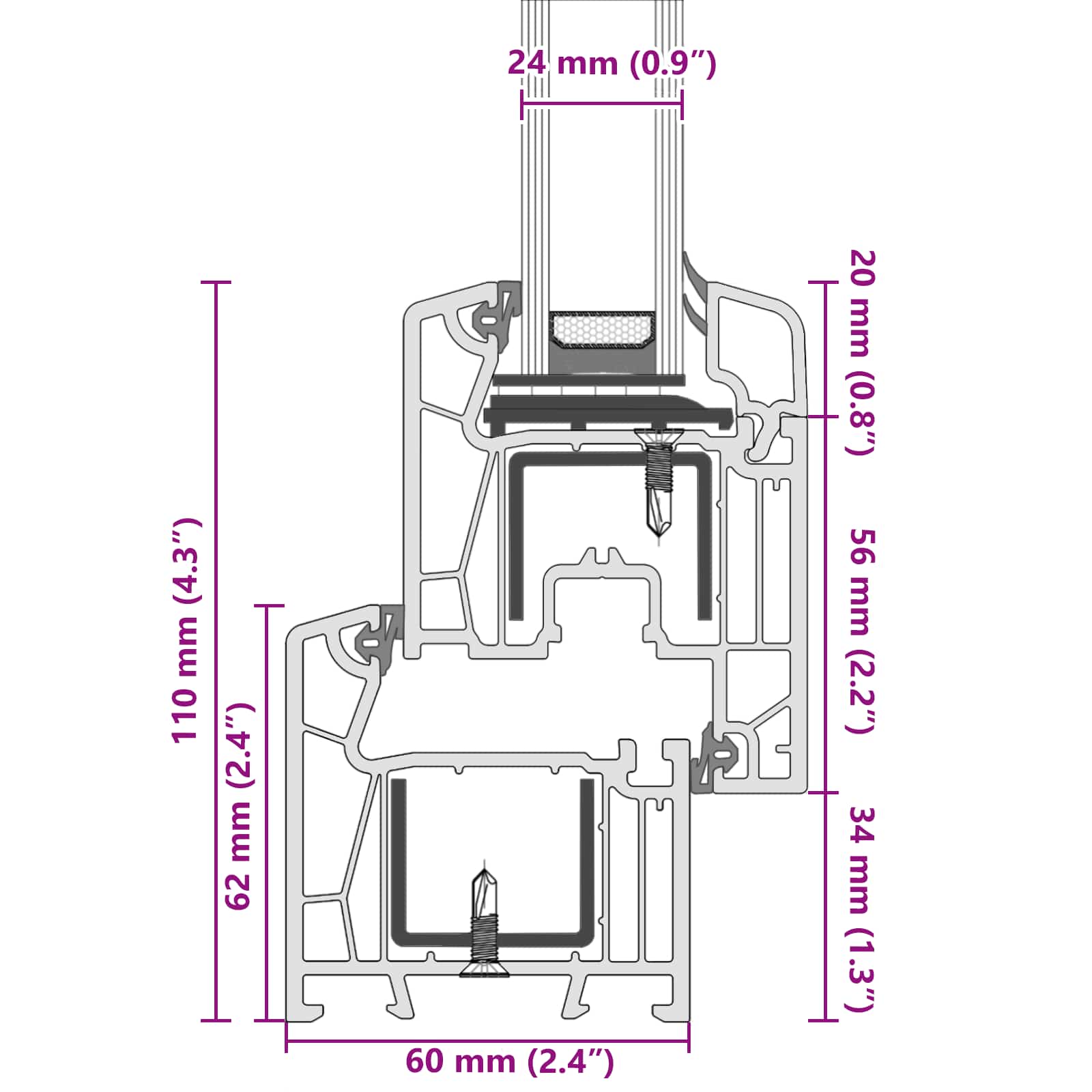 Prozor za podrum RISOR 80 x 60 cm PVC i staklo Antracit