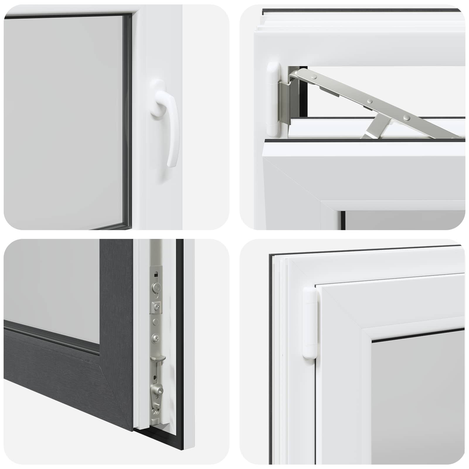 Prozor za podrum RISOR 80 x 70 cm PVC i staklo Antracit