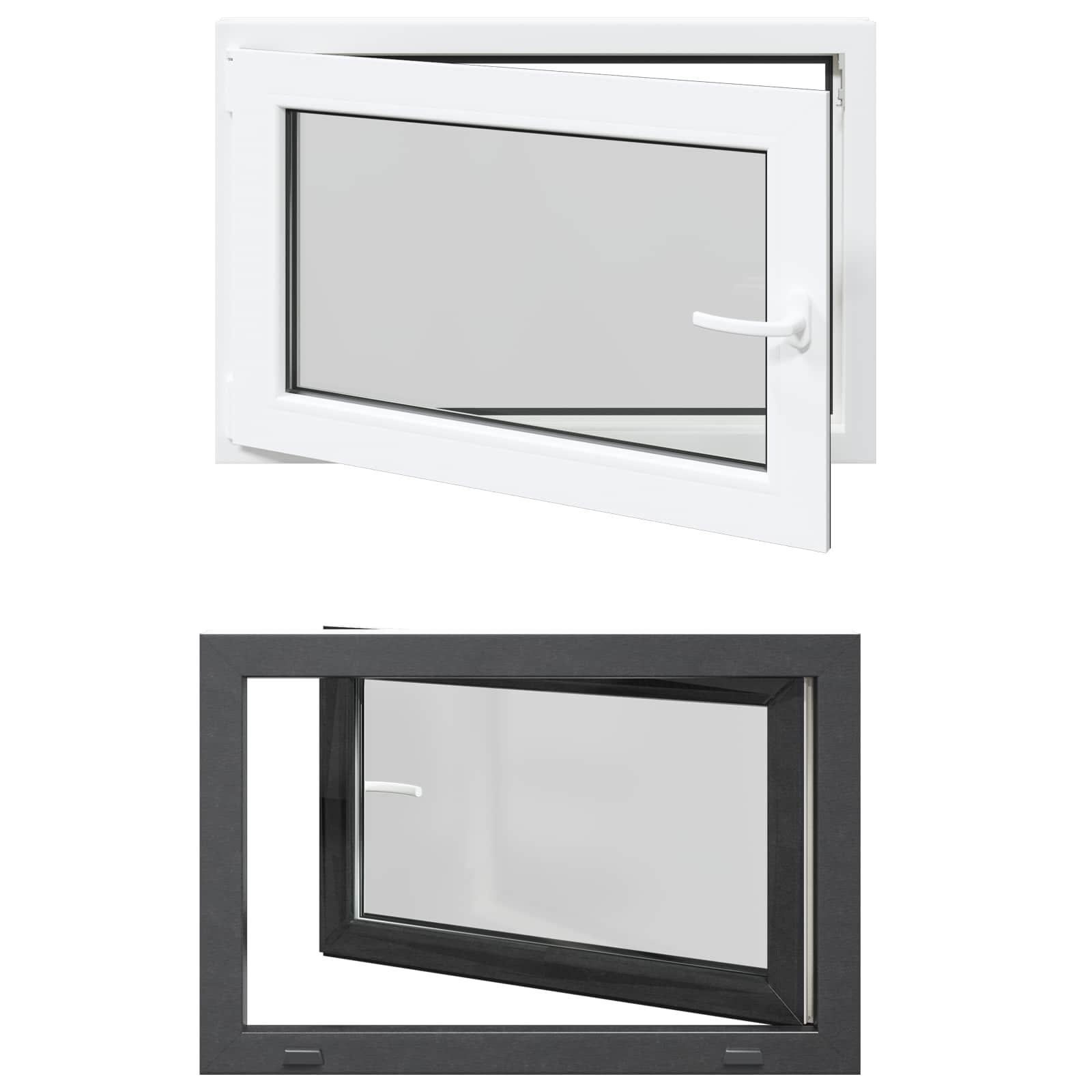 Prozor za podrum RISOR 90 x 70 cm PVC i staklo Antracit